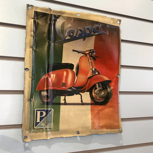 Italian Vespa Moped Poster Advert Wall Plaque 42cm x 36cm Vintage Retro Tin Sign0
