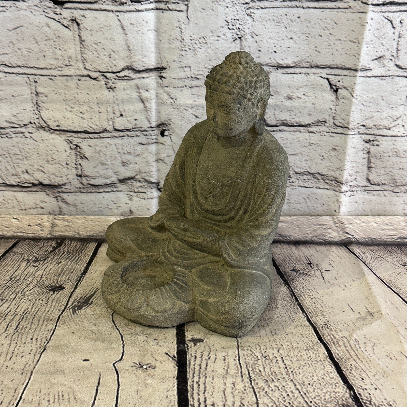 3D Thai Buddha Candle Stone Garden 20cm Ornament Outdoor Indoor Statue Hindu0