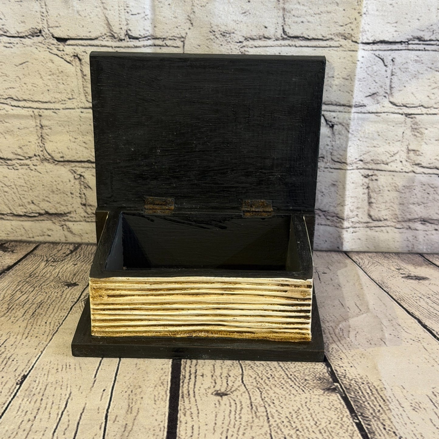 20cm x 12cm x 8cm Book Wood Gothic Pentagram Skull Coffin Jewellery Trinket Box6