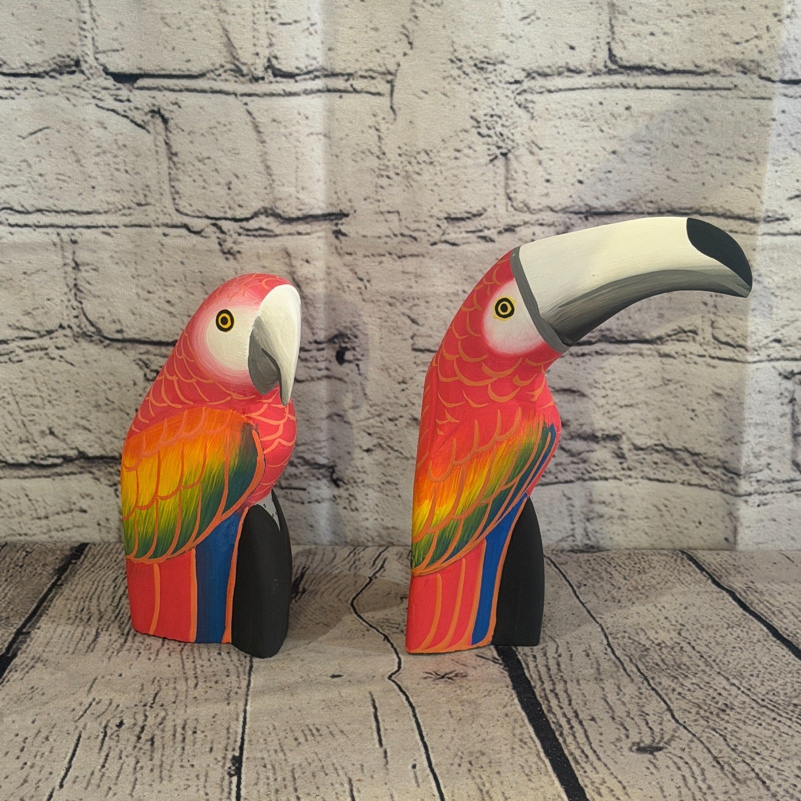15cm Bright Red Toucan Bird Ornament Statue Fair Trade Hand Made Carved Wood9