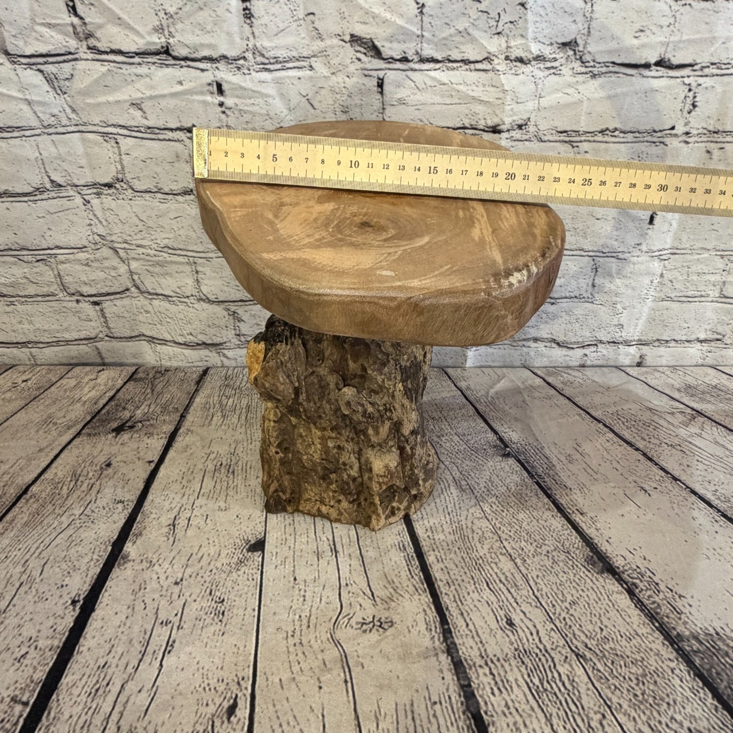 30cm x 25cm Wooden Coffee Root Sculpture Garden Teak Root Ornament Carved No 106