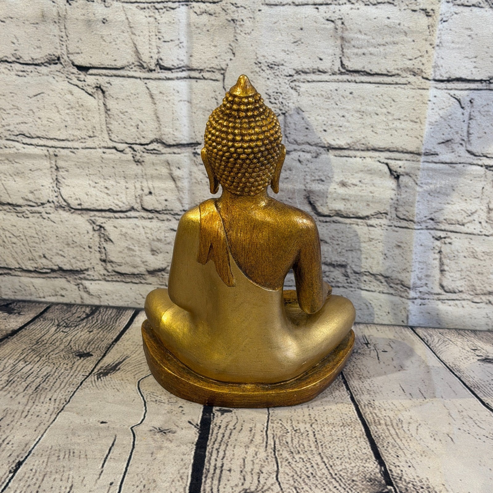 Bronze & Bronze 25cm x 15cm Large Thai Buddha Sitting Statue Resin Hindu4