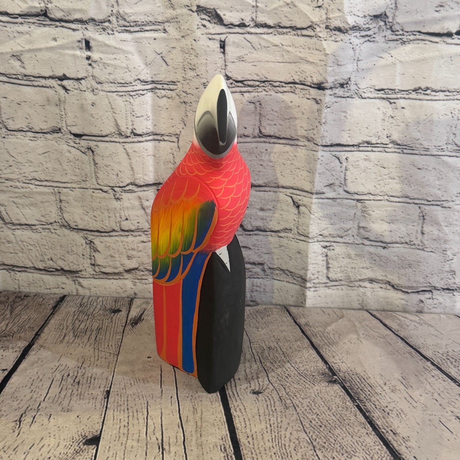 30cm Bright Red Toucan Bird Ornament Statue Fair Trade Hand Made Carved Wood1