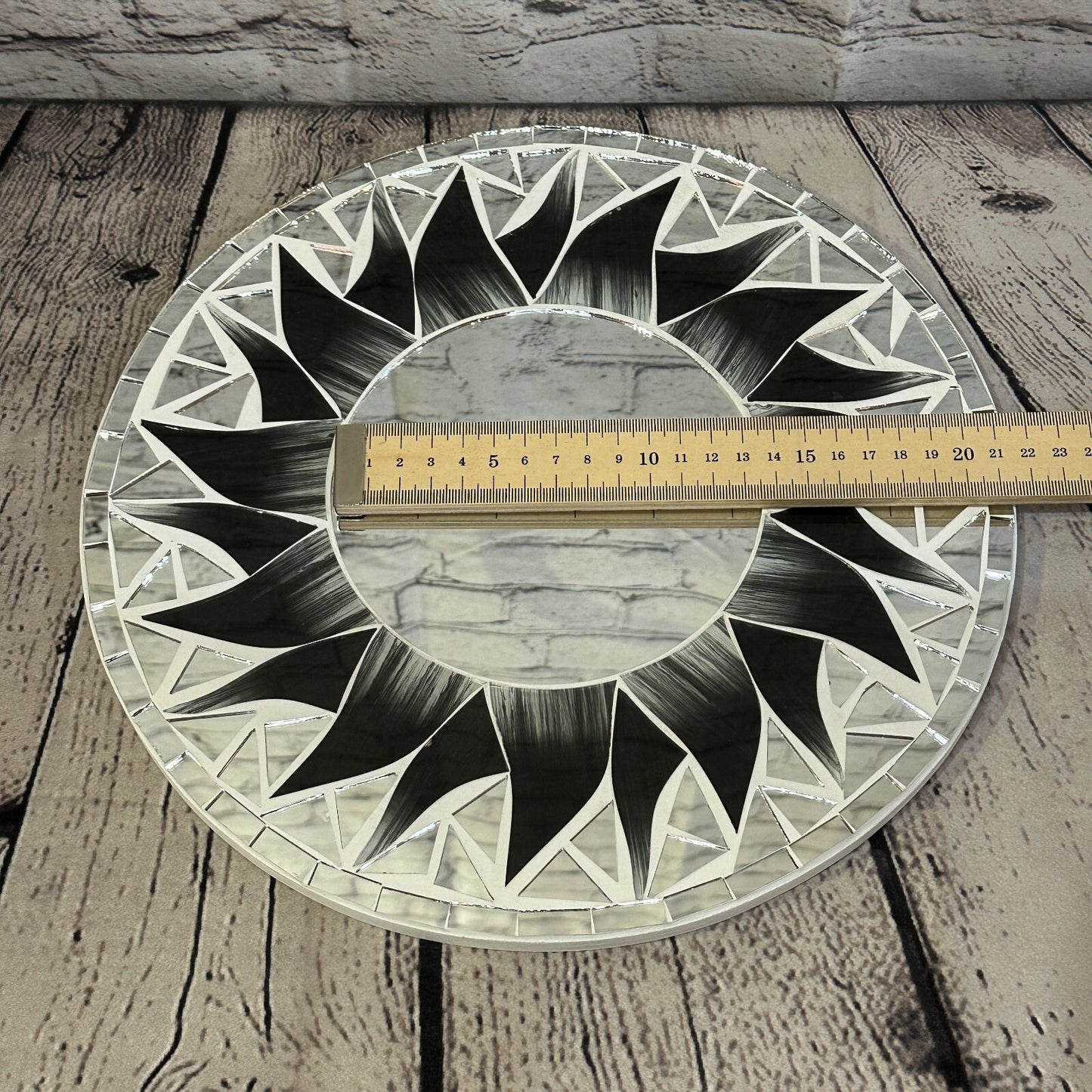 Black Flame Sun Mosaic Tile Wall Mirror 30cm x 30cm 12 Inches Handmade New5