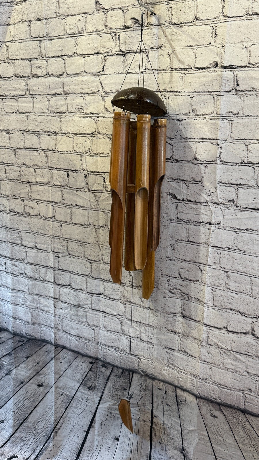 Coconut Bamboo Windchime Plain 50cm Garden Gift Summer Handmade Chimes1