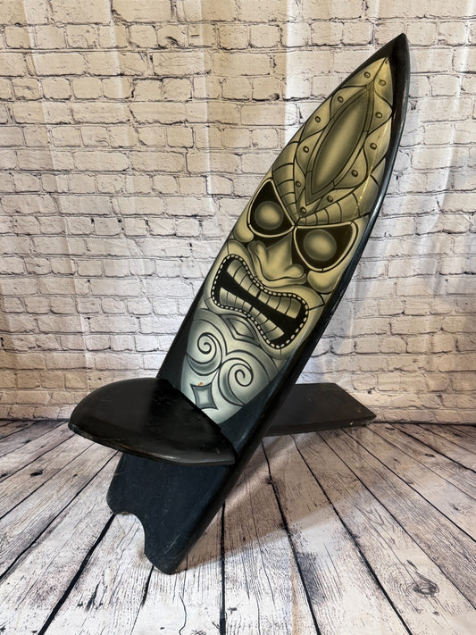 120cm Tiki Surf Board Shape African Birthing Chair Hand Carved Wooden Tribal0