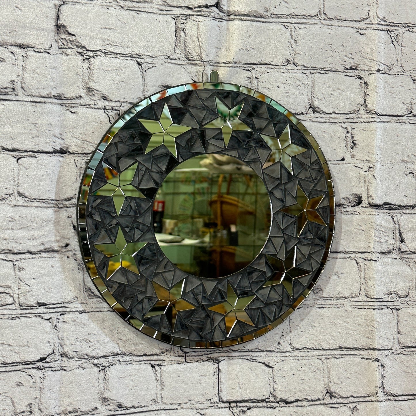 Black Star Mosaic Tile Wall Mirror 30cm x 30cm 12 Inches Handmade New1