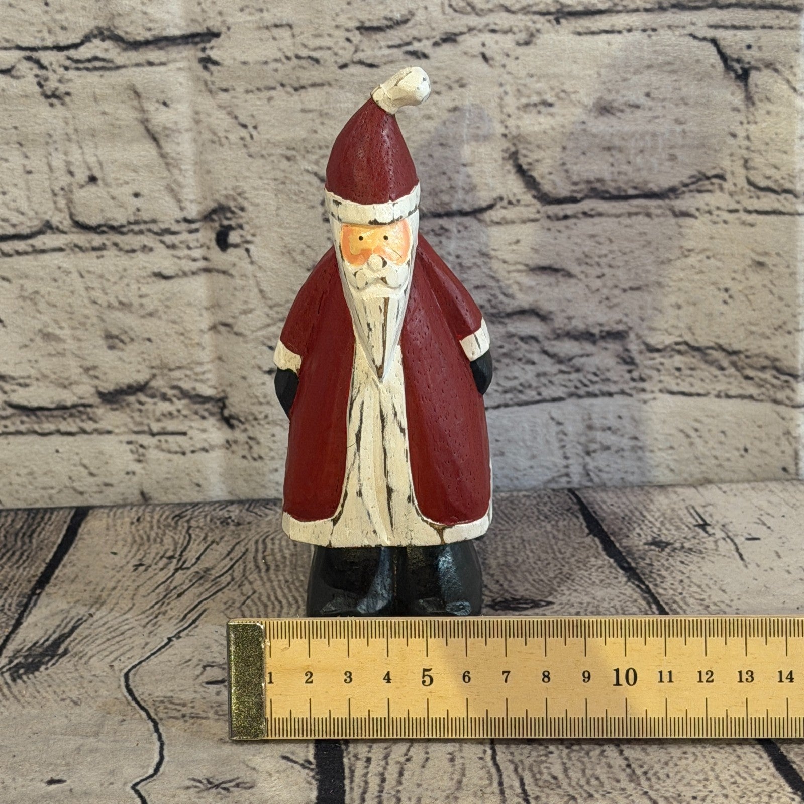 15cm x 7cm Santa Claus Father Christmas Handcrafted Wood Xmas Christmas Ornament6