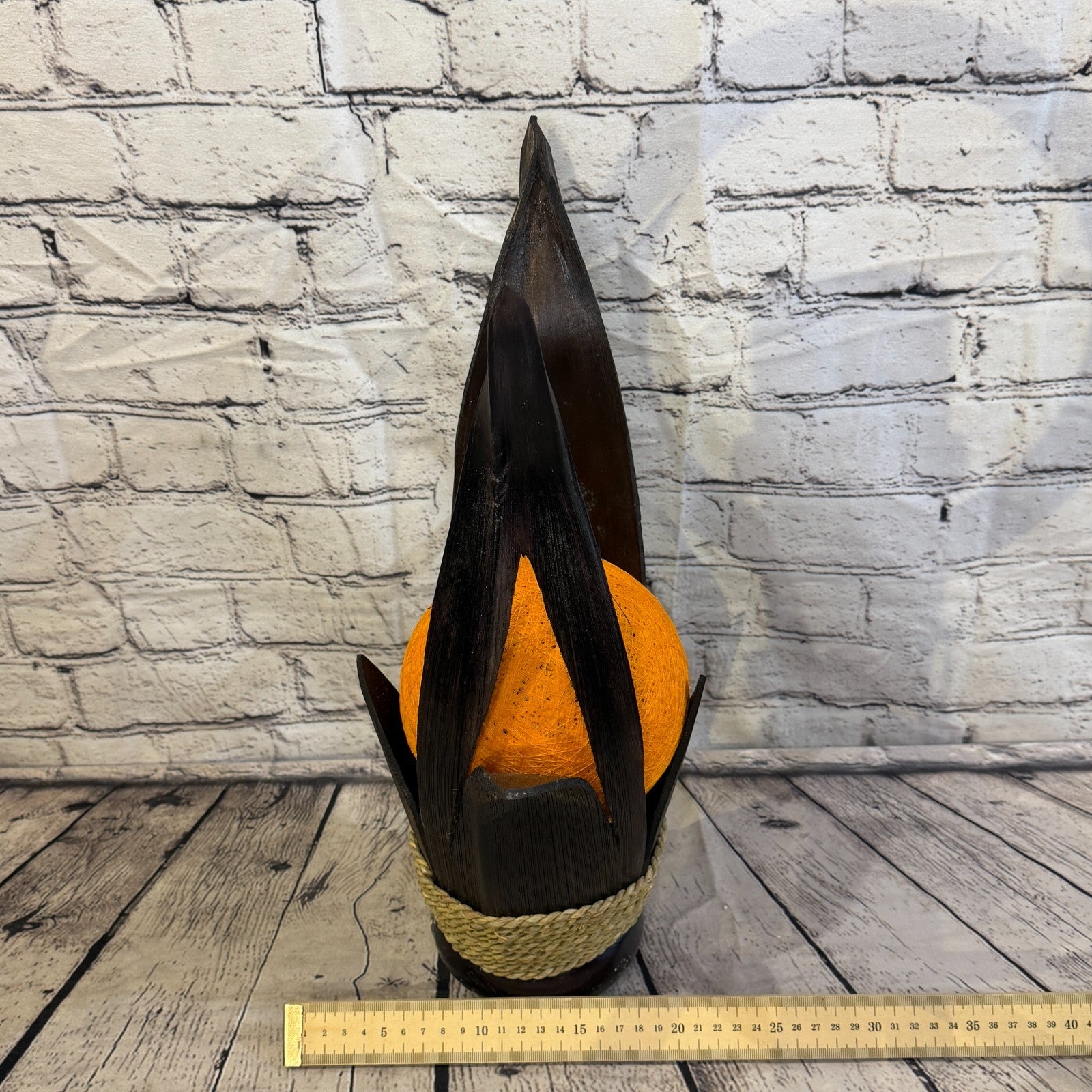 Orange Light Brown Natural 45cm Tall Leaf Lamp Twist LED UK Mains Plug Design 47