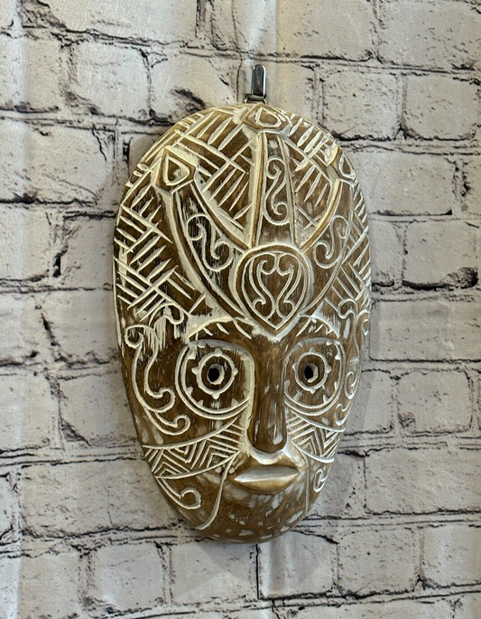 30cm Brown Tiki Style Wall Decoration Celtic Mask Designer Mask Wooden Handmade0