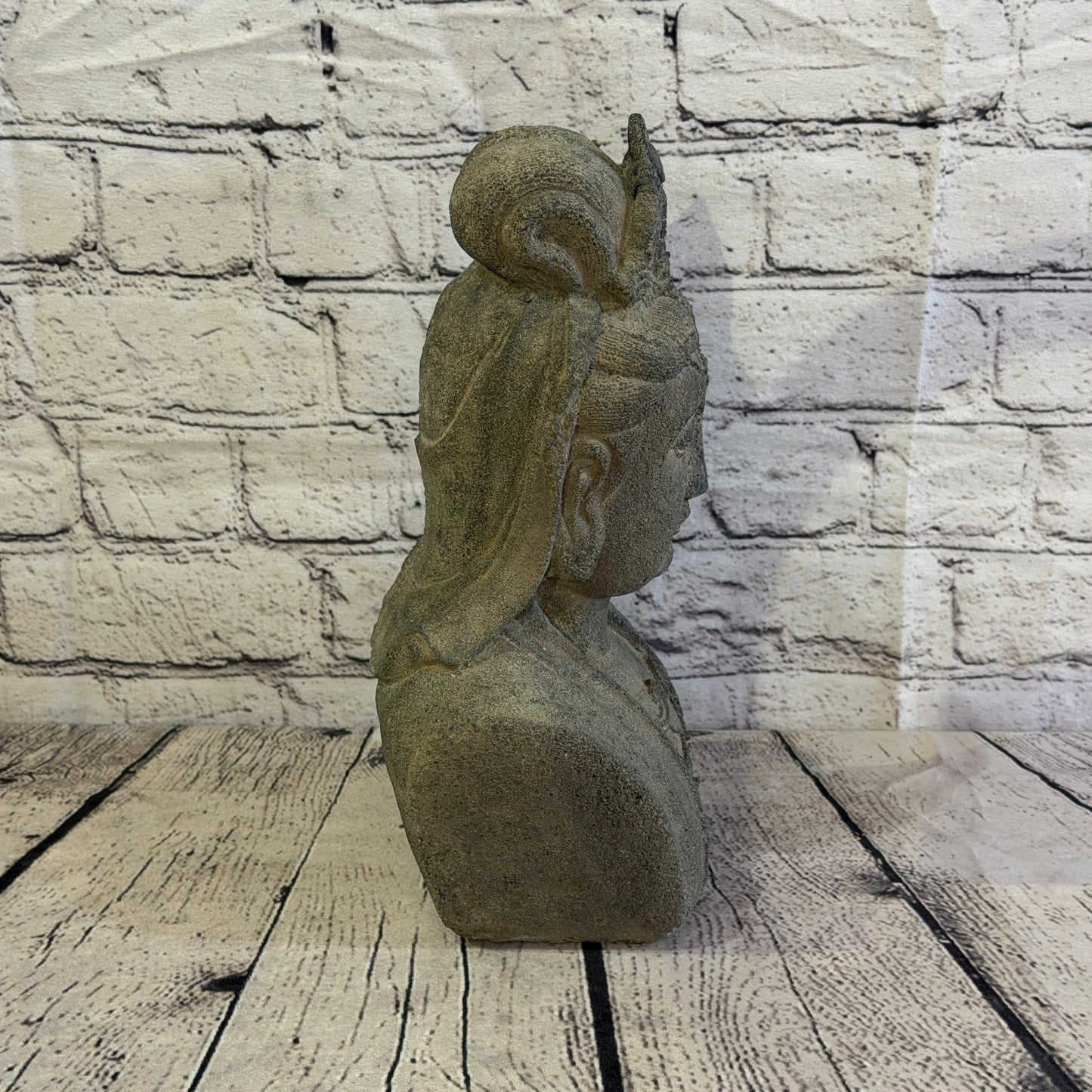 Thai Buddha Head Stone Garden 30cm x 18cm Ornament Indoor Statue Hindu3