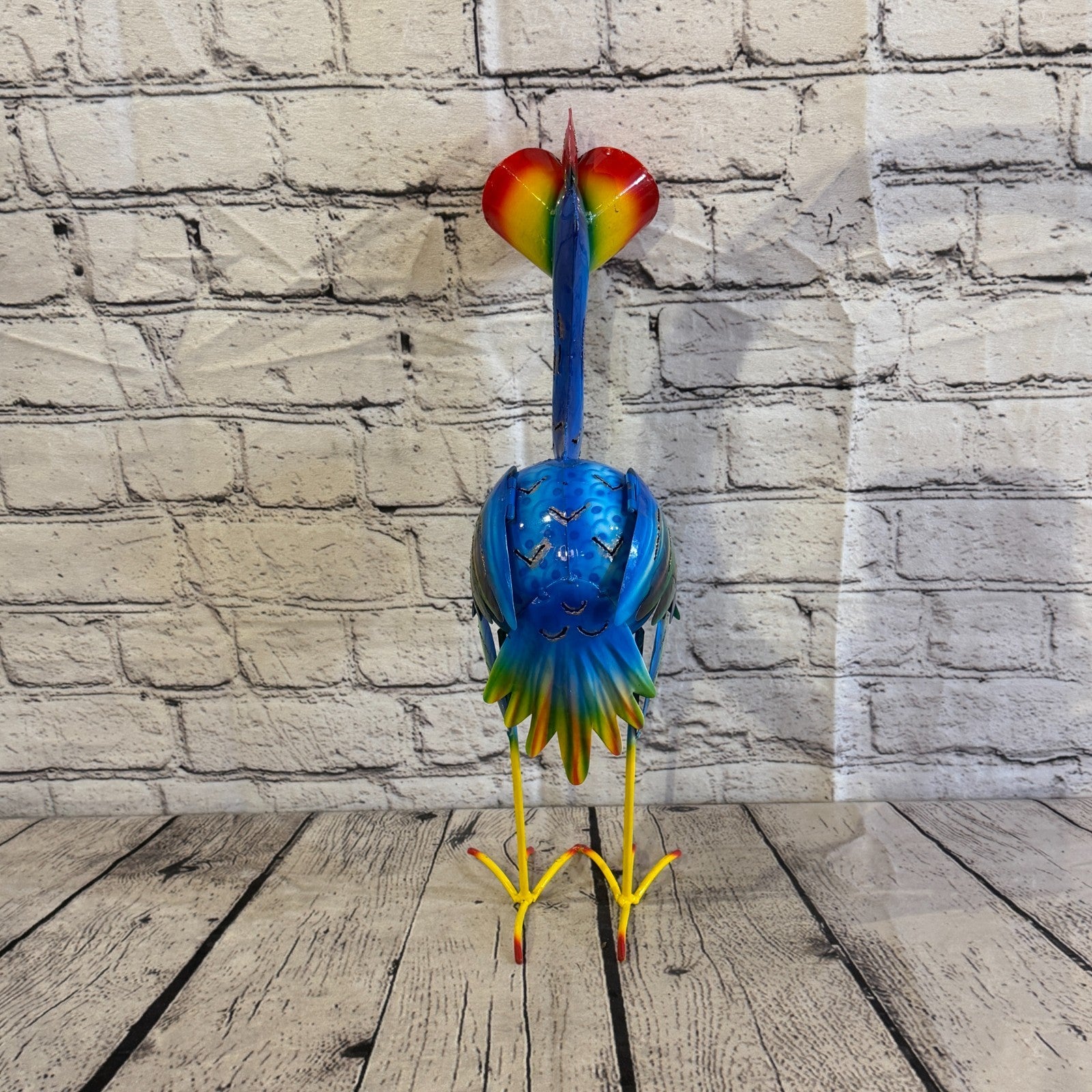 40cm x 20cm Emu Ostrich Bird Blue Metal Tin Standing Ornament Statue4
