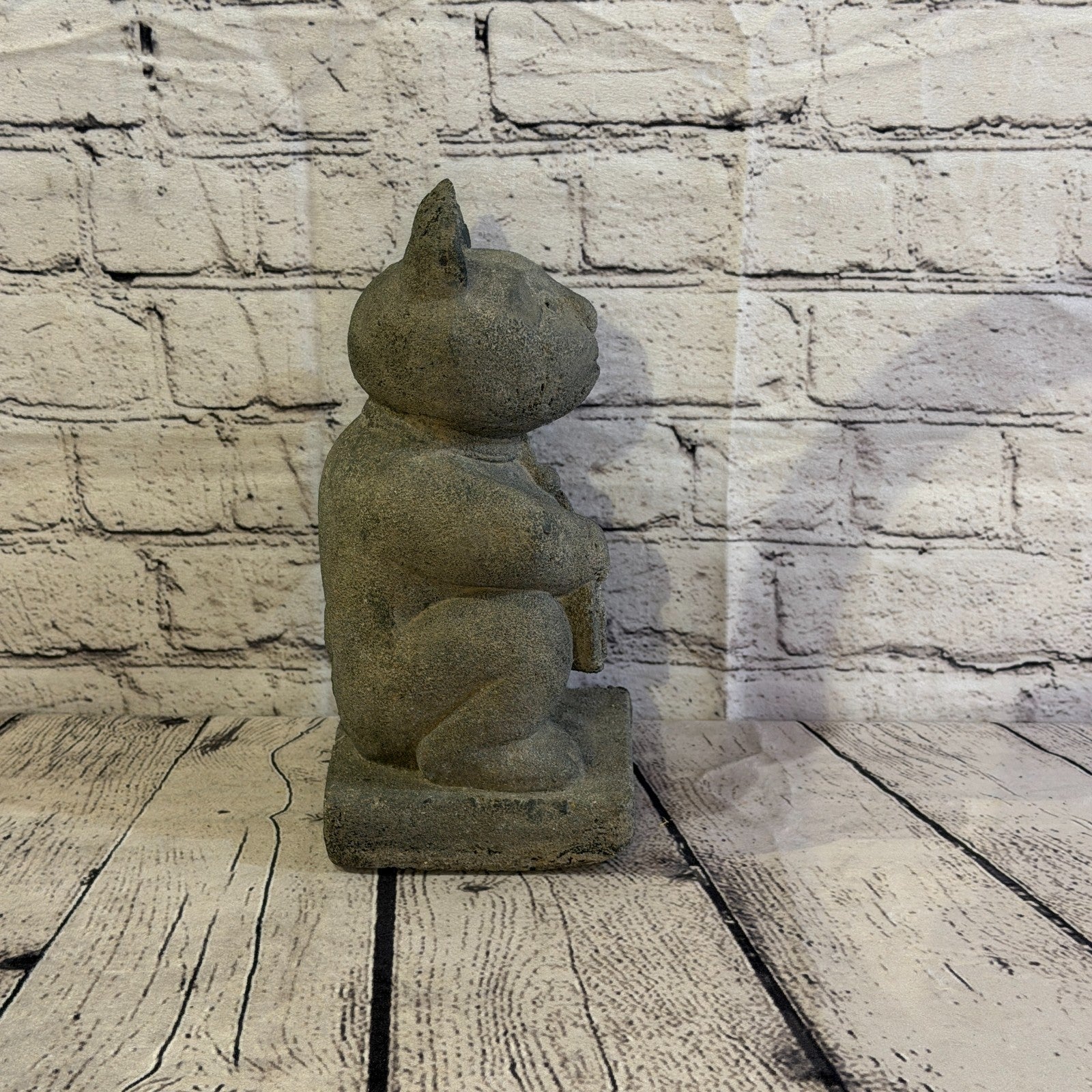 Maneki-Neko Lucky Cat Stone Garden 25cm x 15cm Ornament Indoor Statue Hindu3