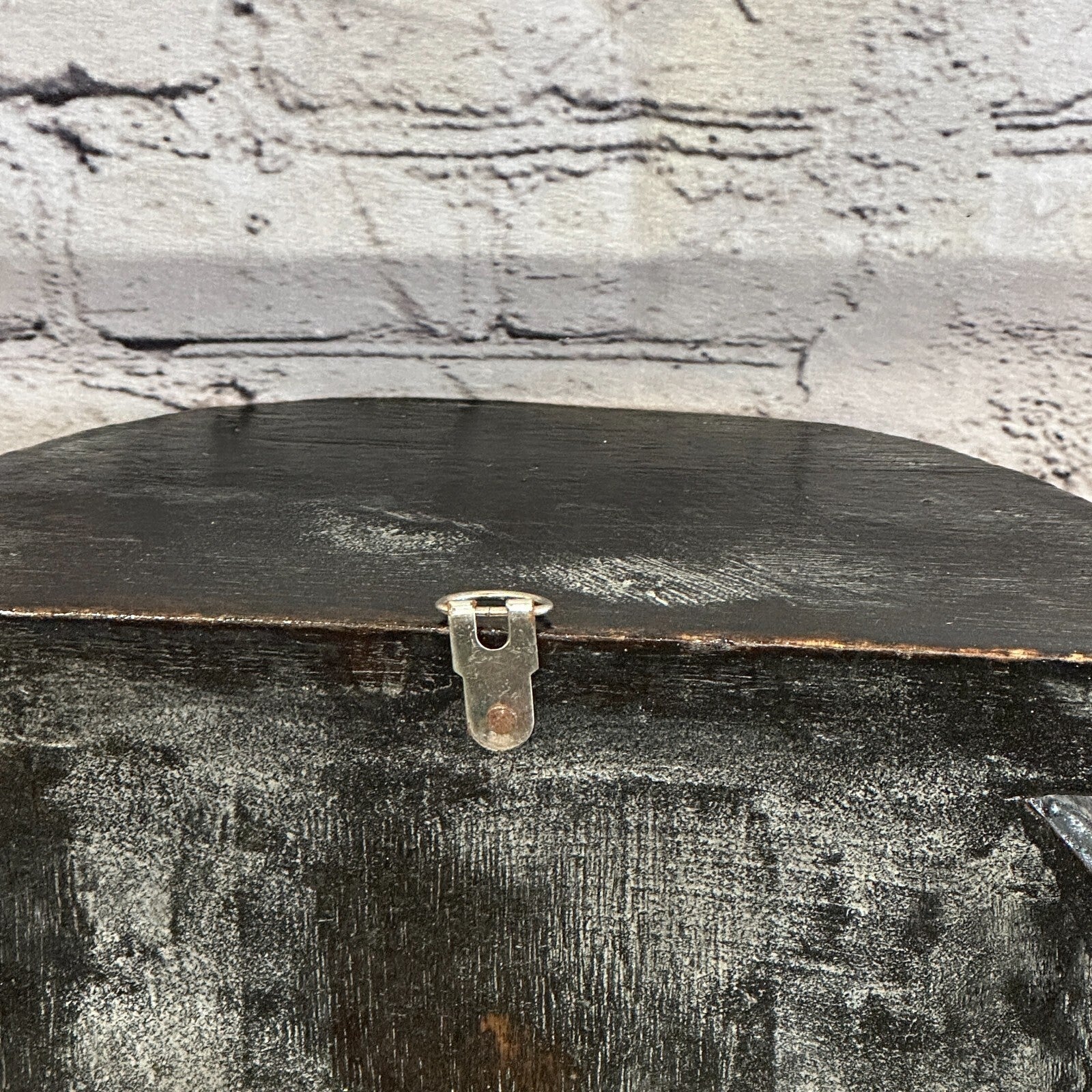 25cm x 25cm Black Gold Shelf Wood Elephant Head Wall Mounted Art Large Shabby6