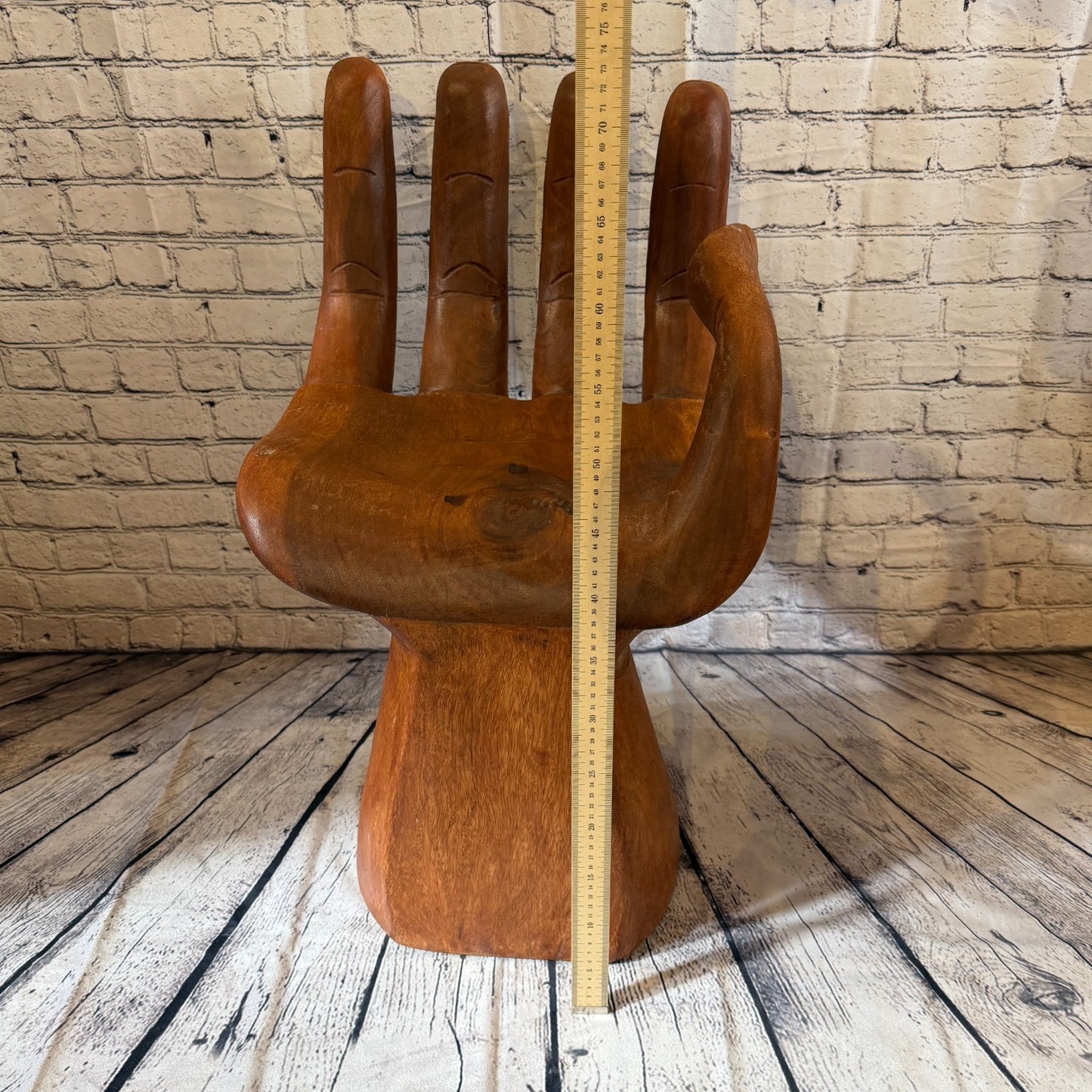 70cm x 40cm x 35cm Left Hand Indonesian Carved Hand Chair Wood Carving Sculpture5