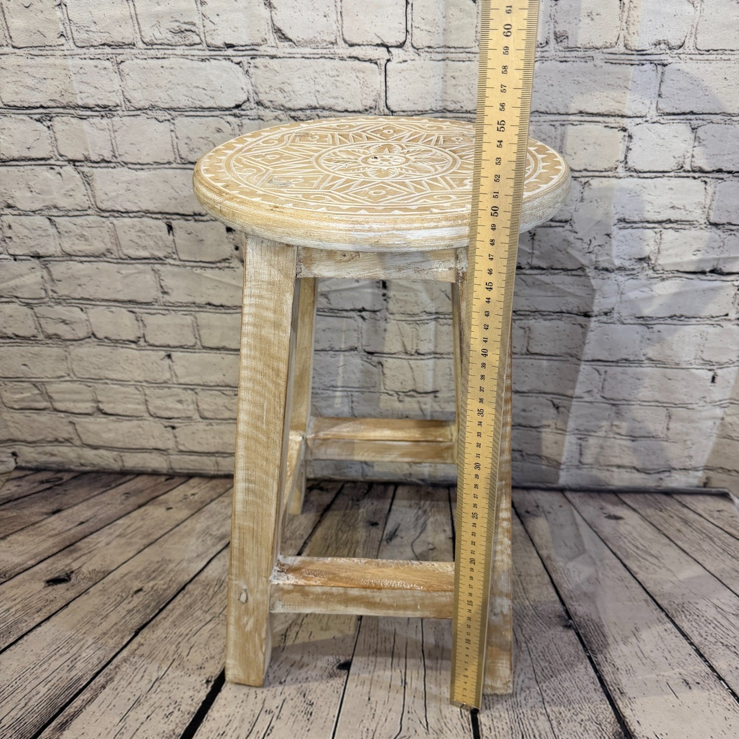 50cm x 30cm White Stool Table Wooden Side Cabinet Living Hallway Furniture3