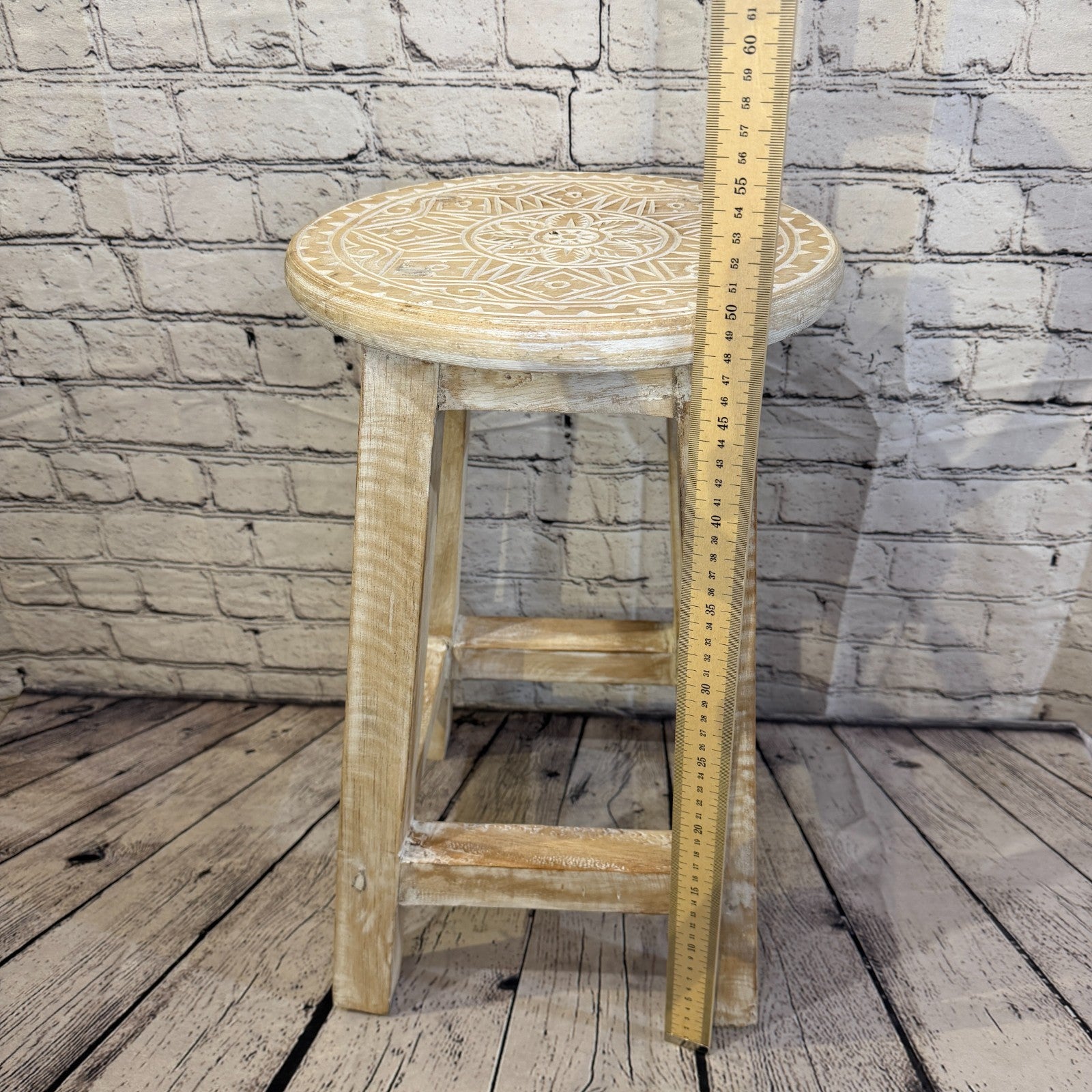 50cm x 30cm White Stool Table Wooden Side Cabinet Living Hallway Furniture3