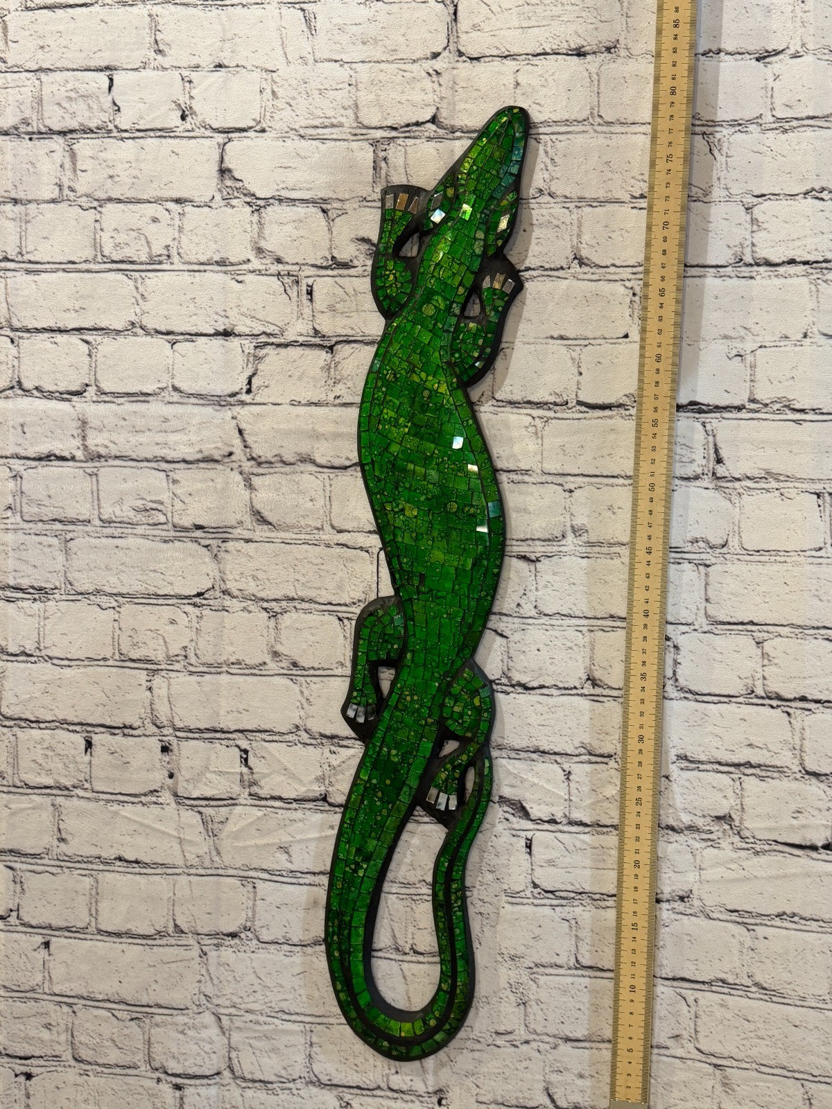 80cm Gecko Green Mosaic Wall Hanging Wooden Ornaments Wood Carving4