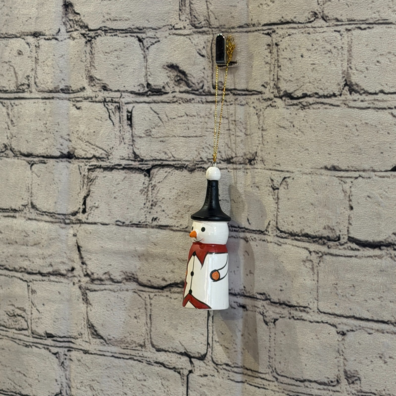 12cm Wall Hanging Snowman Christmas Figurine Folk Art Wood Handmade1