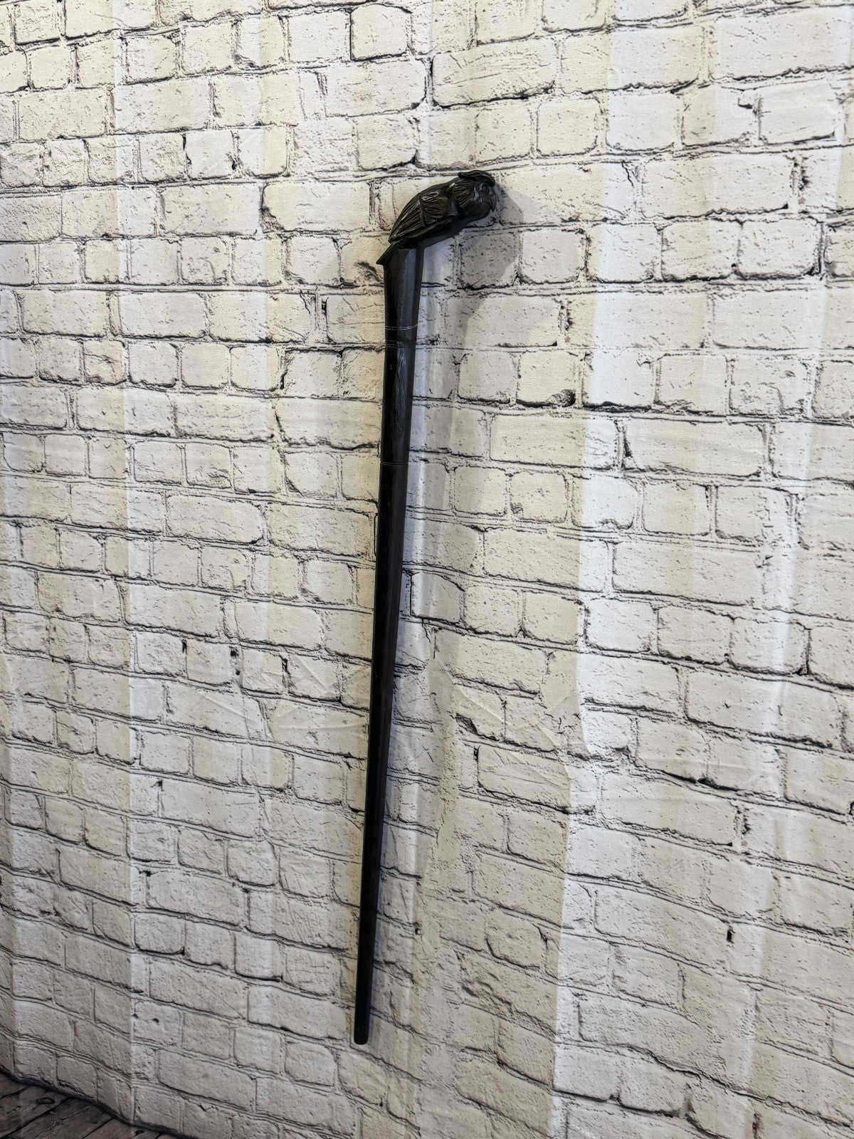 Owl Perched 90cm Tribal African Walking Stick Cane Hand Carved Dark Wood2