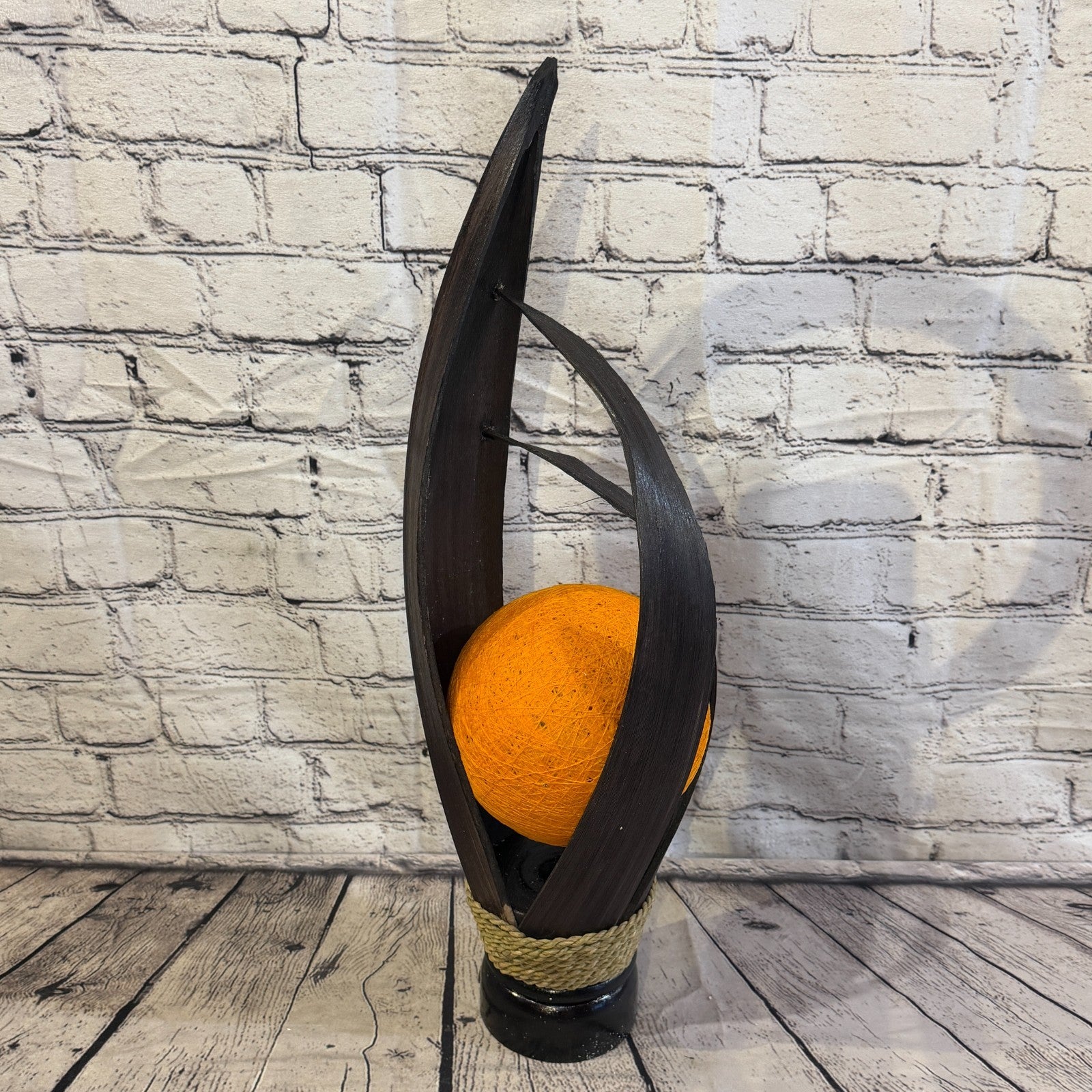 Orange Light Brown Natural 55cm Tall Leaf Lamp Twist LED UK Mains Plug Design 31