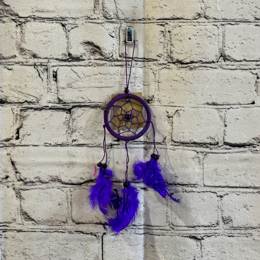Purple Naturals Handmade Dream Catcher Feather Beads Ring For Home Car Décor0