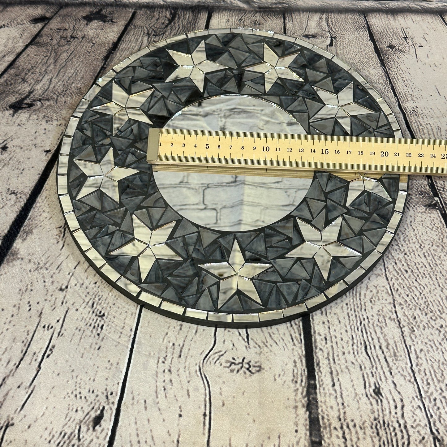 Black Star Mosaic Tile Wall Mirror 30cm x 30cm 12 Inches Handmade New7