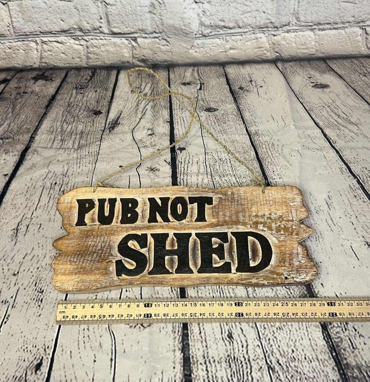 Pub Not Shed Word Sign Plaque Outdoor Garden Shed Den Bar Shop 30cm x 12cm3