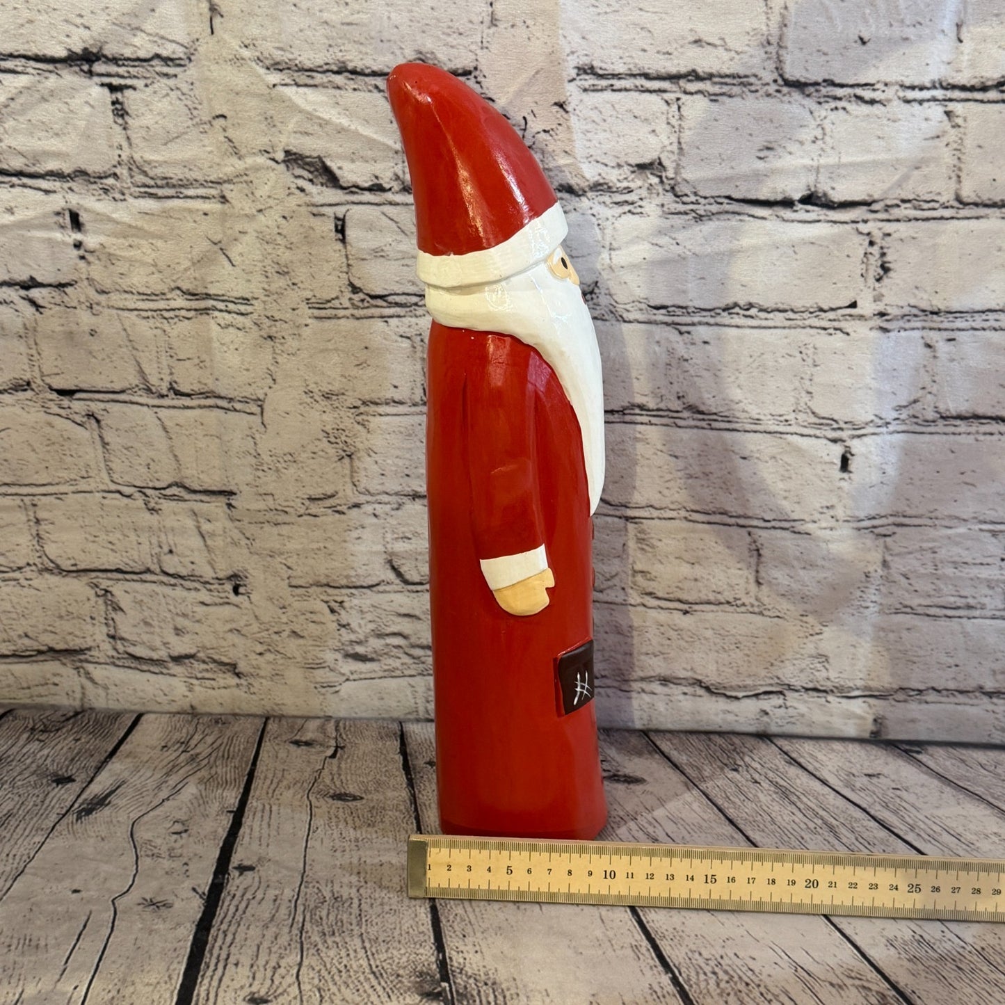 40cm x 10cm Santa Claus Father Christmas Handcrafted Wood Xmas Ornament7