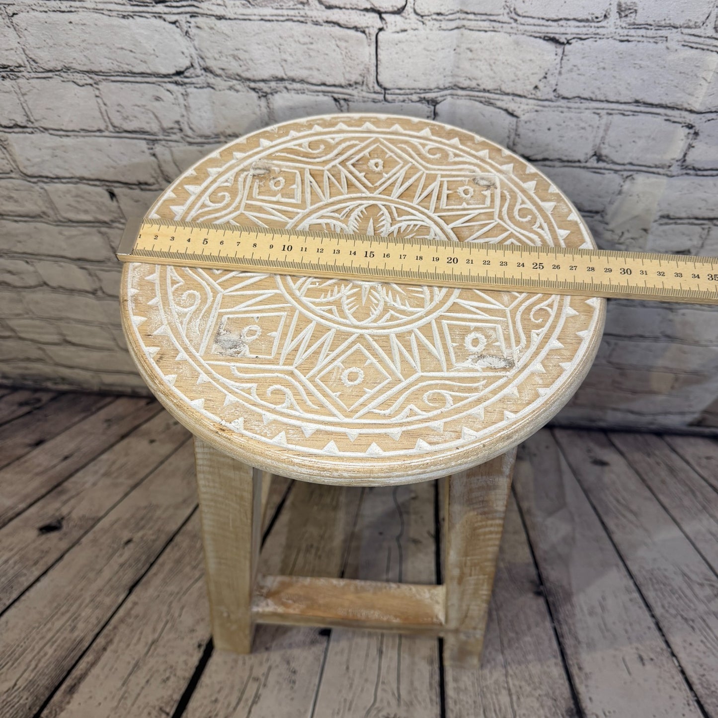 50cm x 30cm White Stool Table Wooden Side Cabinet Living Hallway Furniture7