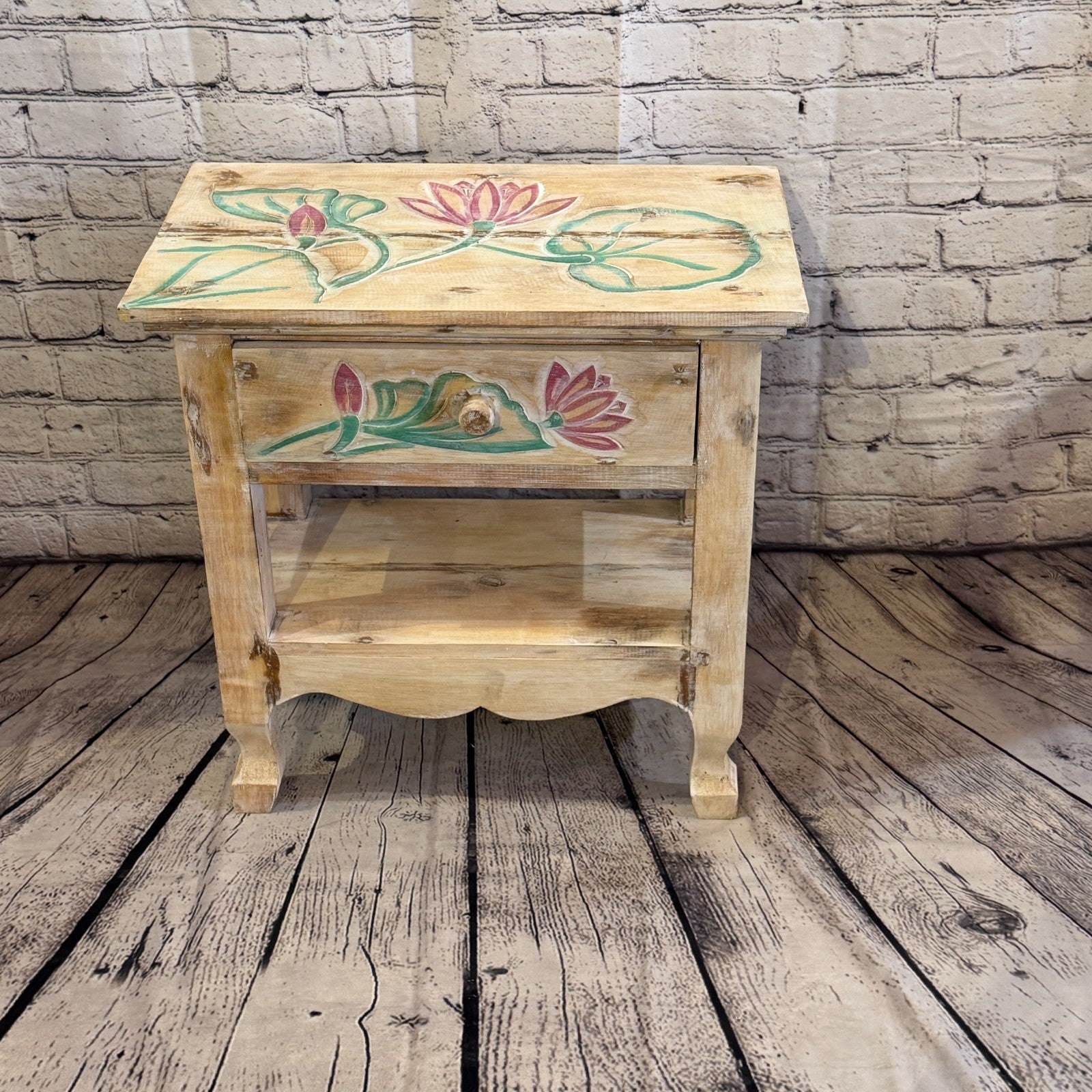 50cm x 50cm x 30cm Flower Table Wooden Side Cabinet Living Storage Furniture1
