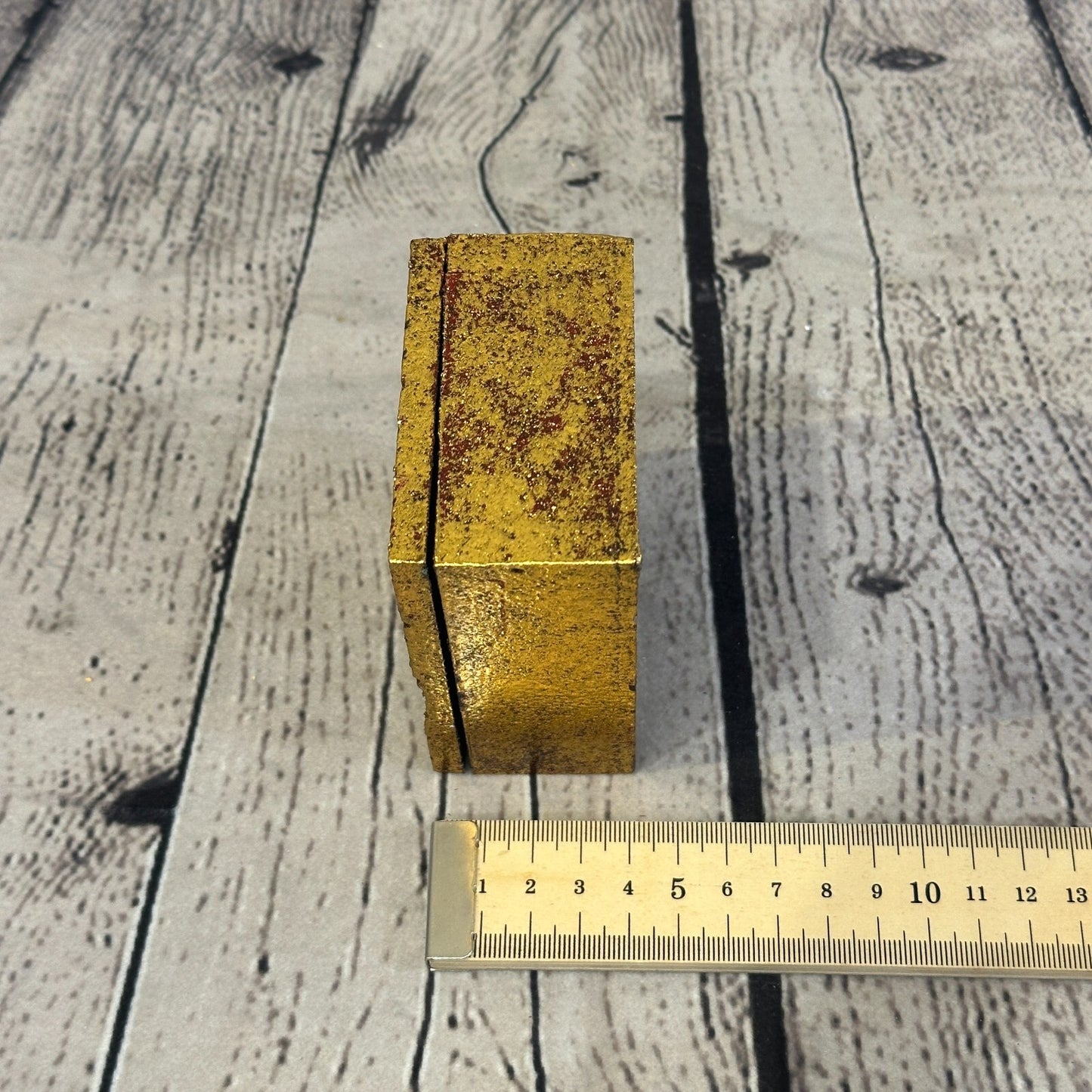 Bright Gold Thai Buddha Head Left 10cm x 7cm x 4cm Wooden Box Trinket Handmade6