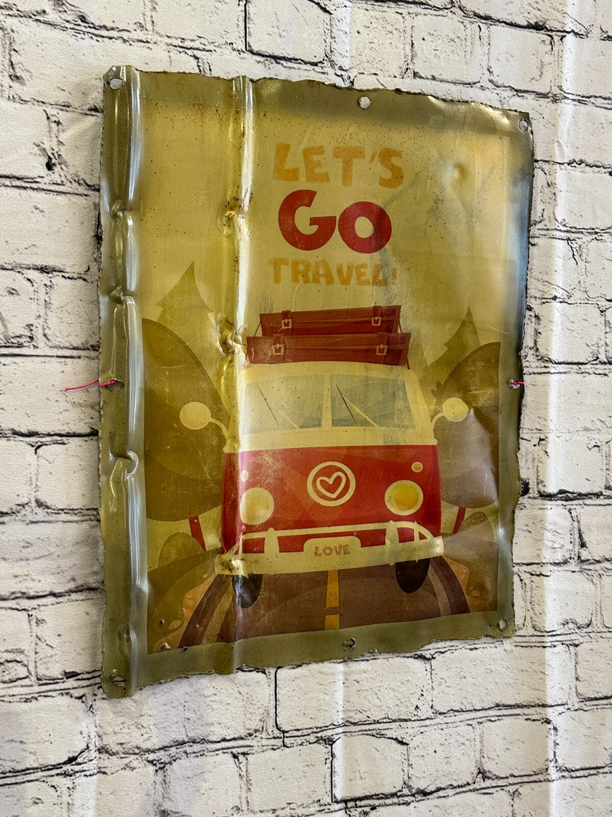 VW Van Camping Poster Advert Wall Plaque 42cm x 36cm Vintage Retro Tin Sign0