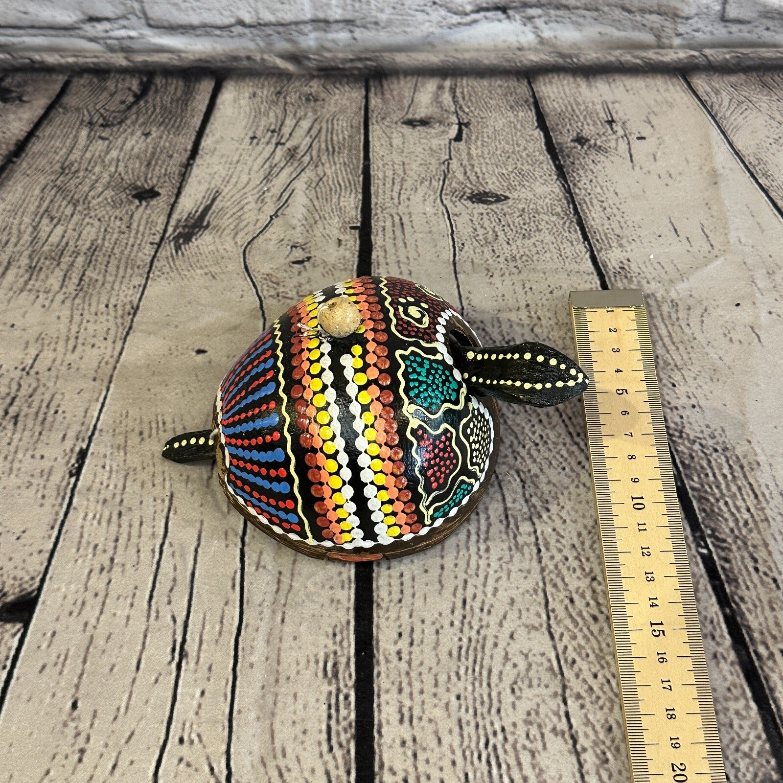 Pull Back Carved Coconut Shell Nodder Bobble Head Tail Sea Turtle Tortoise7