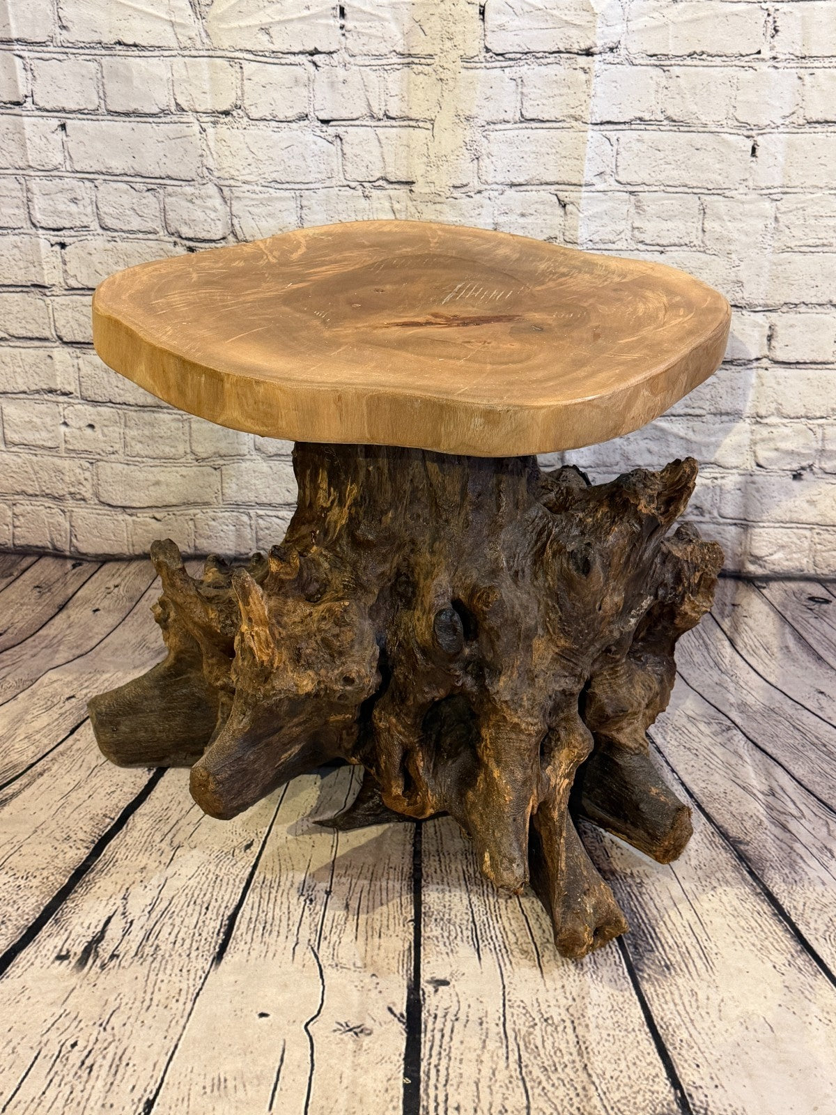 50cm x 50cm Single Wooden Coffee Root Sculpture Garden Teak Root Ornament Carved0