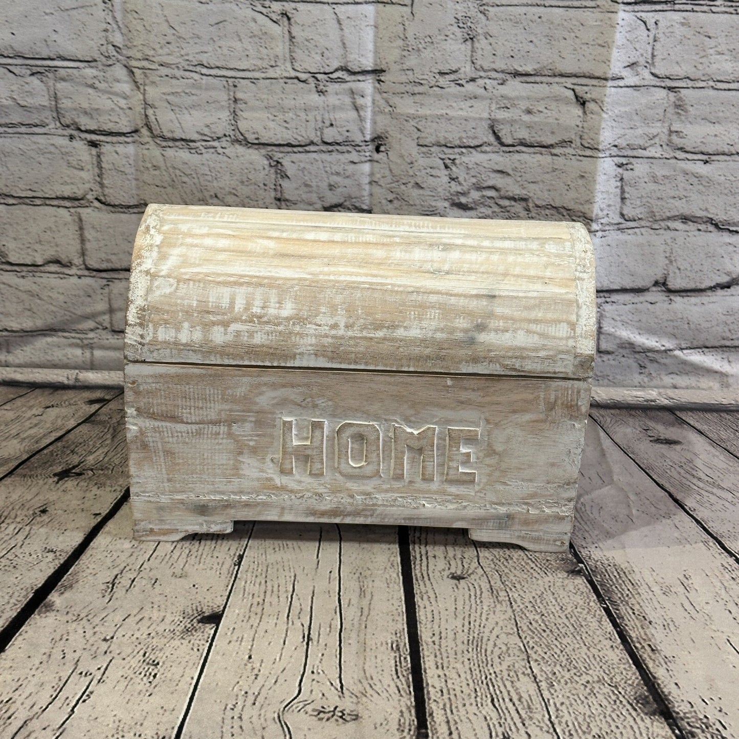 30cm x 20cm x 14cm White Home Wood Box Wooden Chest Storage Craft Handles Lid1