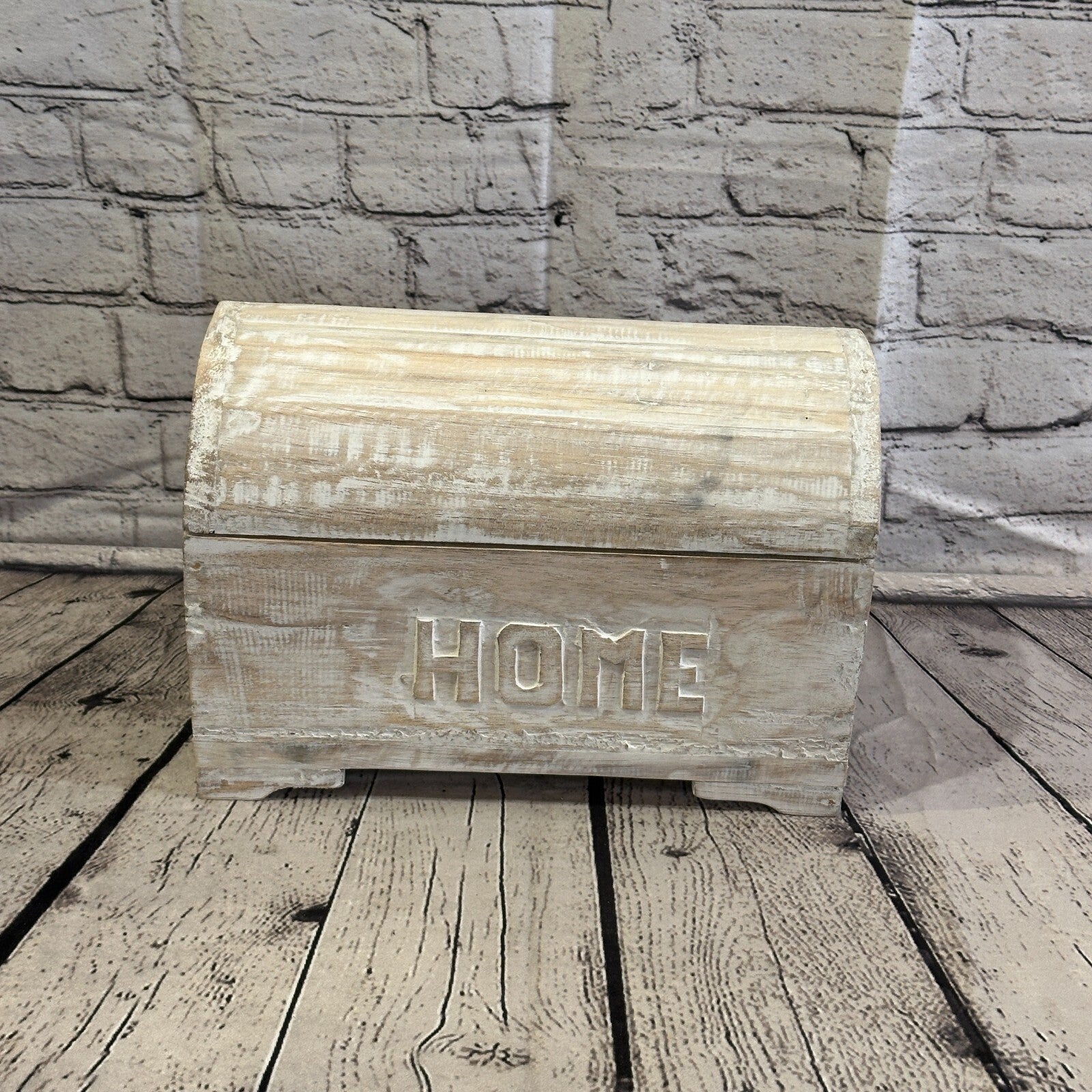 30cm x 20cm x 14cm White Home Wood Box Wooden Chest Storage Craft Handles Lid1