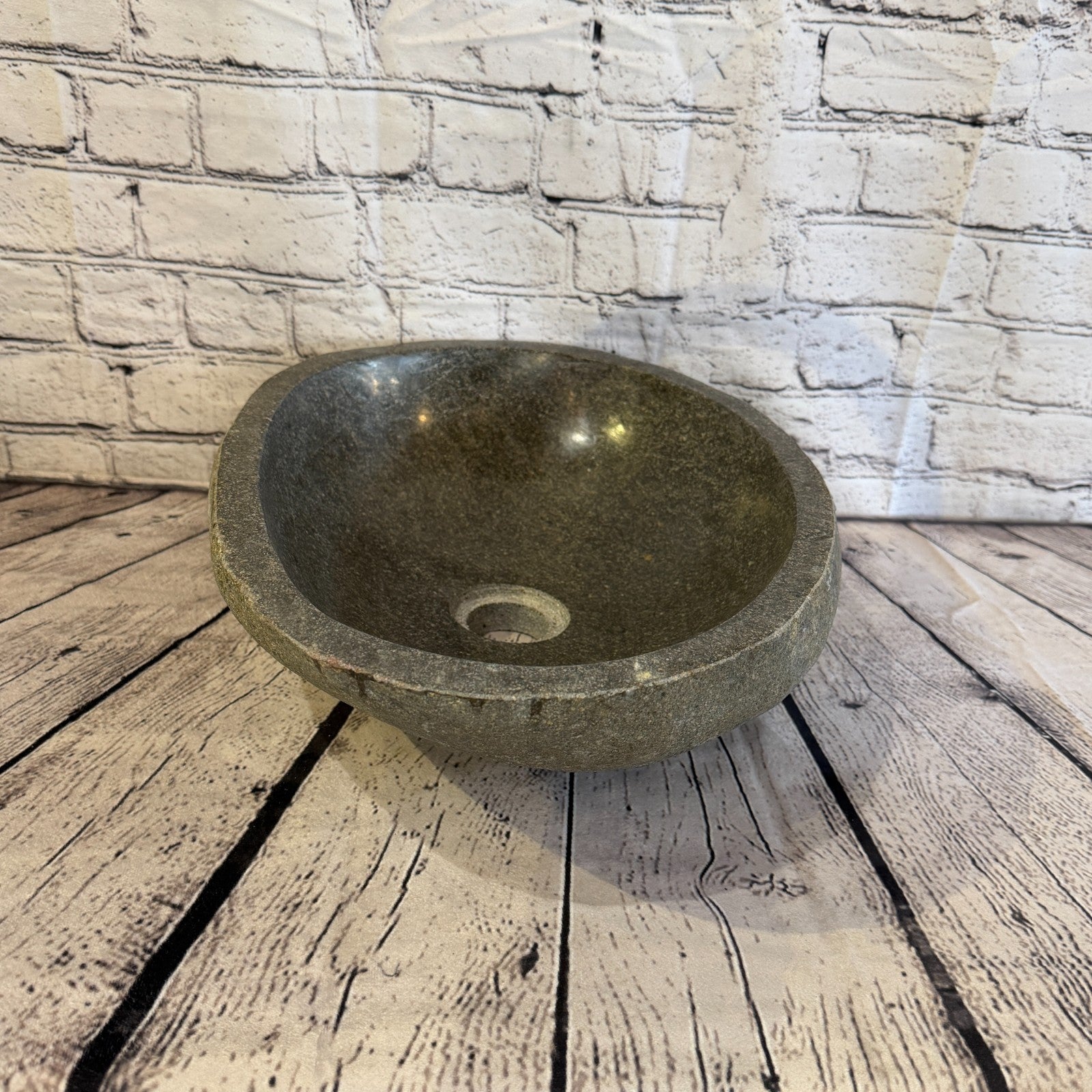 41cm x 30cm Wash Basin Bathroom Counter Top Washing River Stone Bowl Sink No 103