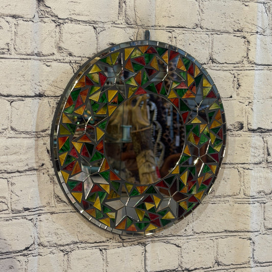 Rainbow Star Black Mosaic Tile Wall Mirror 30cm x 30cm 12 Inches Handmade0