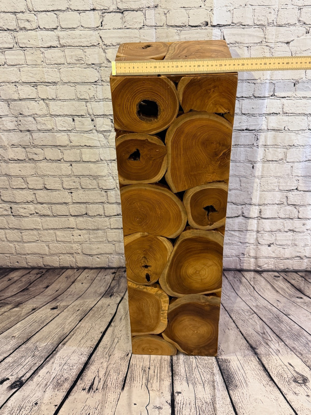 100cm x 30cm x 30cm Wooden Teak Wood Slice Cube Table Sculpture Root Ornament5
