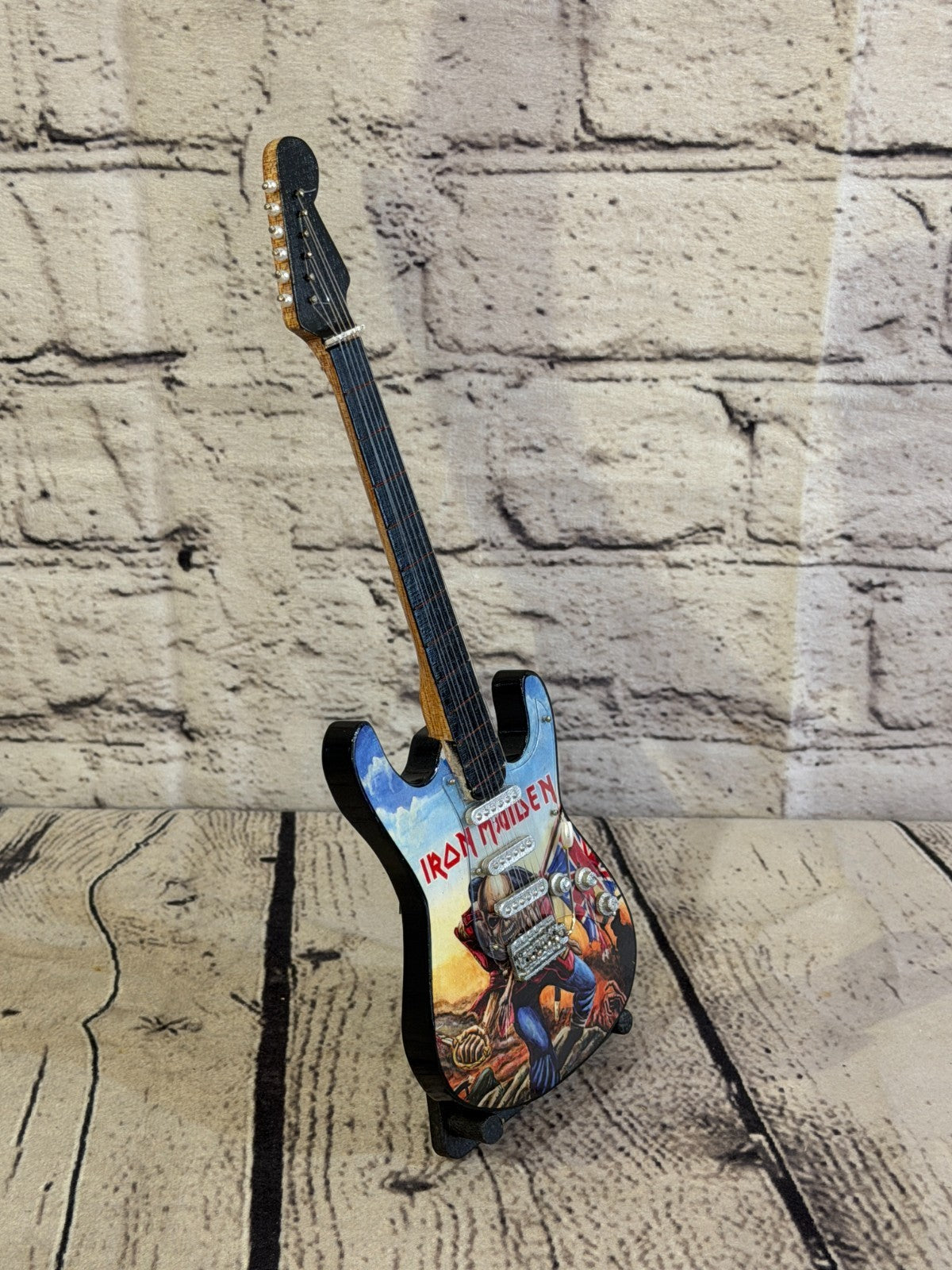 Miniature 25cm Guitar Iron Maiden Band Guitar on Stand Band Gift Display2