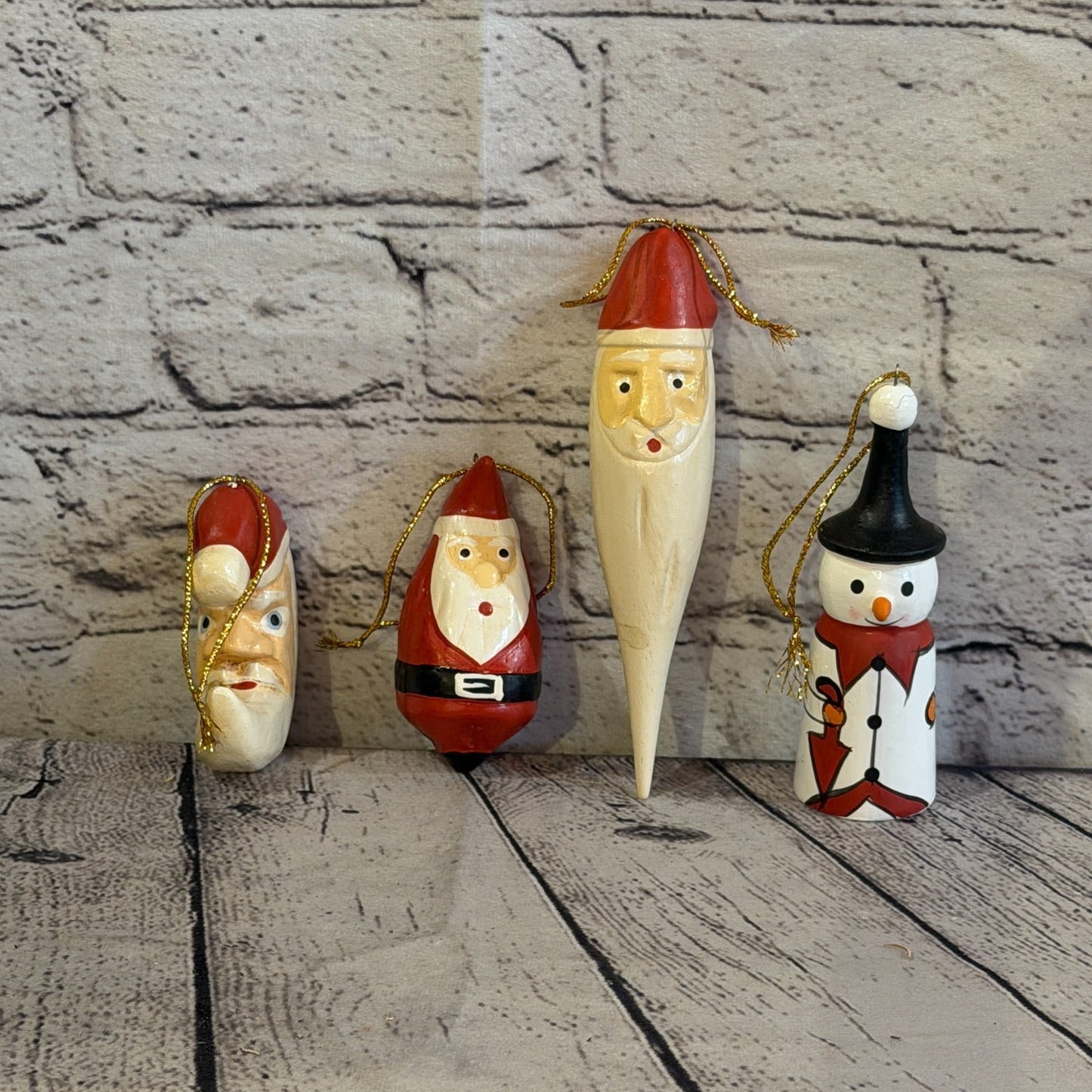 12cm Wall Hanging Snowman Christmas Figurine Folk Art Wood Handmade5