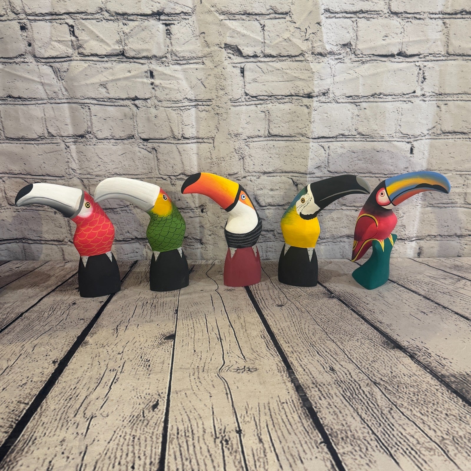 15cm Bright Blue Toucan Bird Ornament Statue Fair Trade Hand Made Carved Wood11