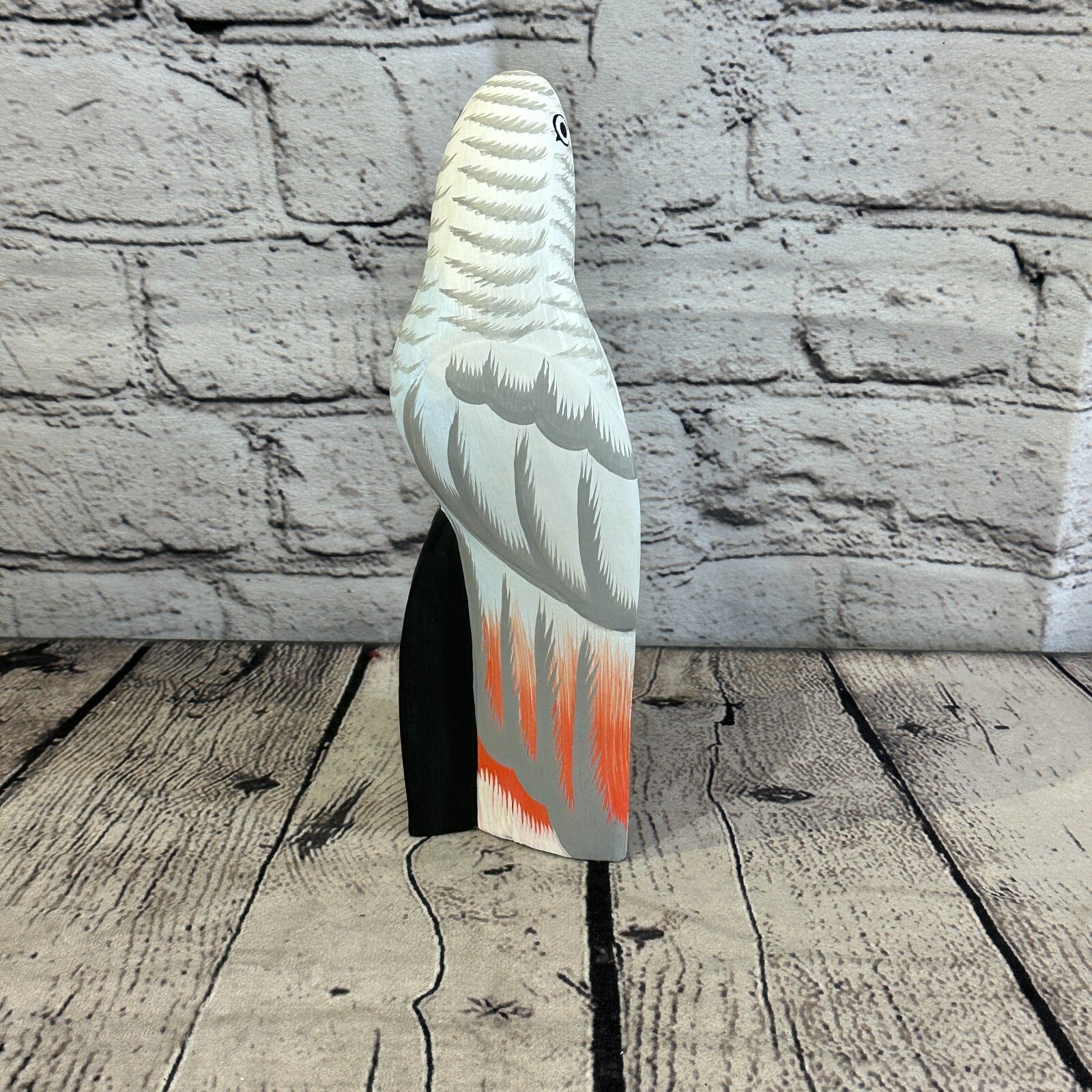 20cm Grey Parrot Bird Ornament Statue Fair Trade Hand Made Carved Wood4
