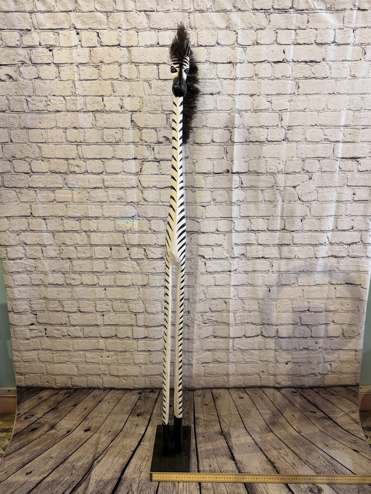 150cm Painted Wooden Zebra Standing Single Carved Solid Wood Zebra Handmade7