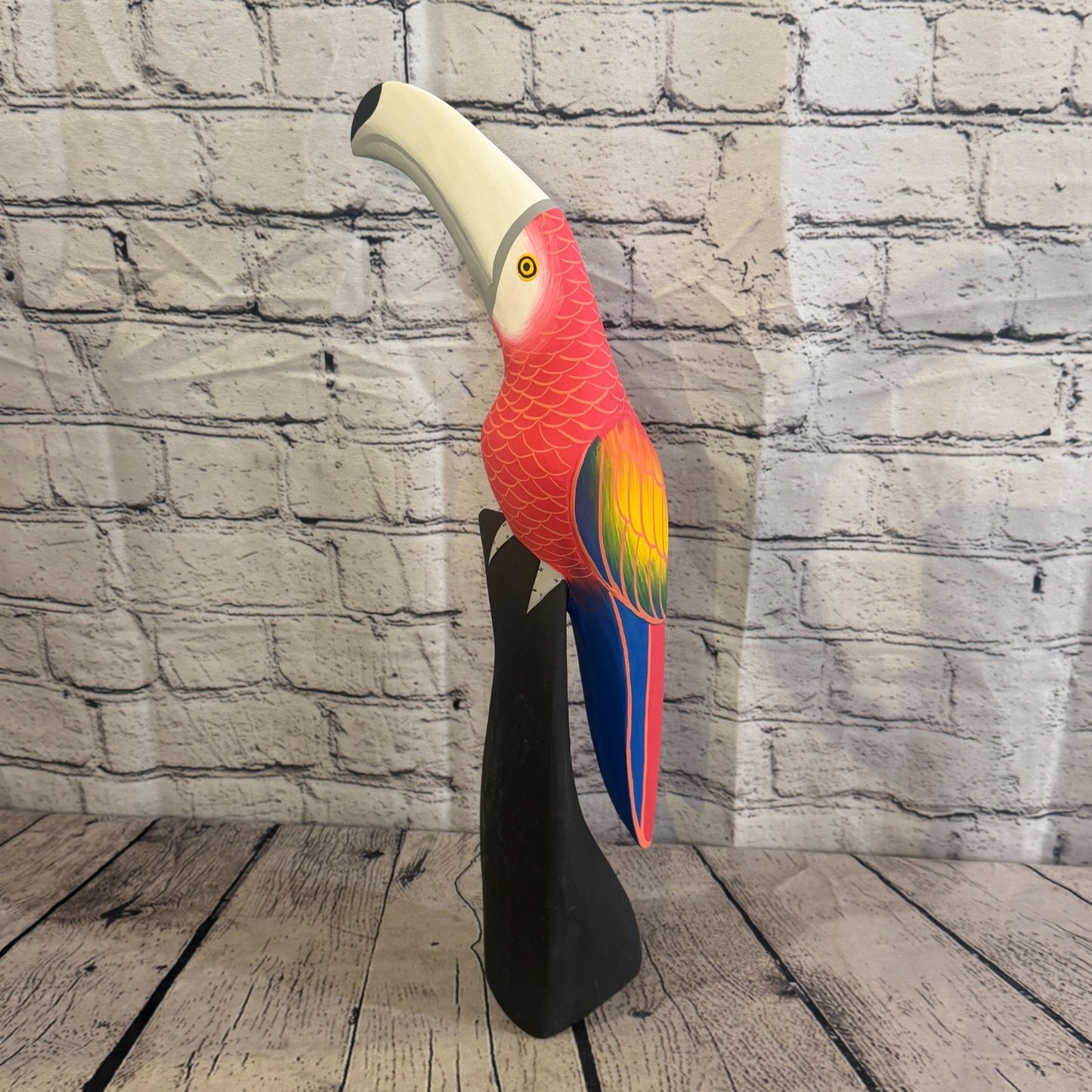 40cm Bright Red Toucan Bird Ornament Statue Fair Trade Hand Made Carved Wood3