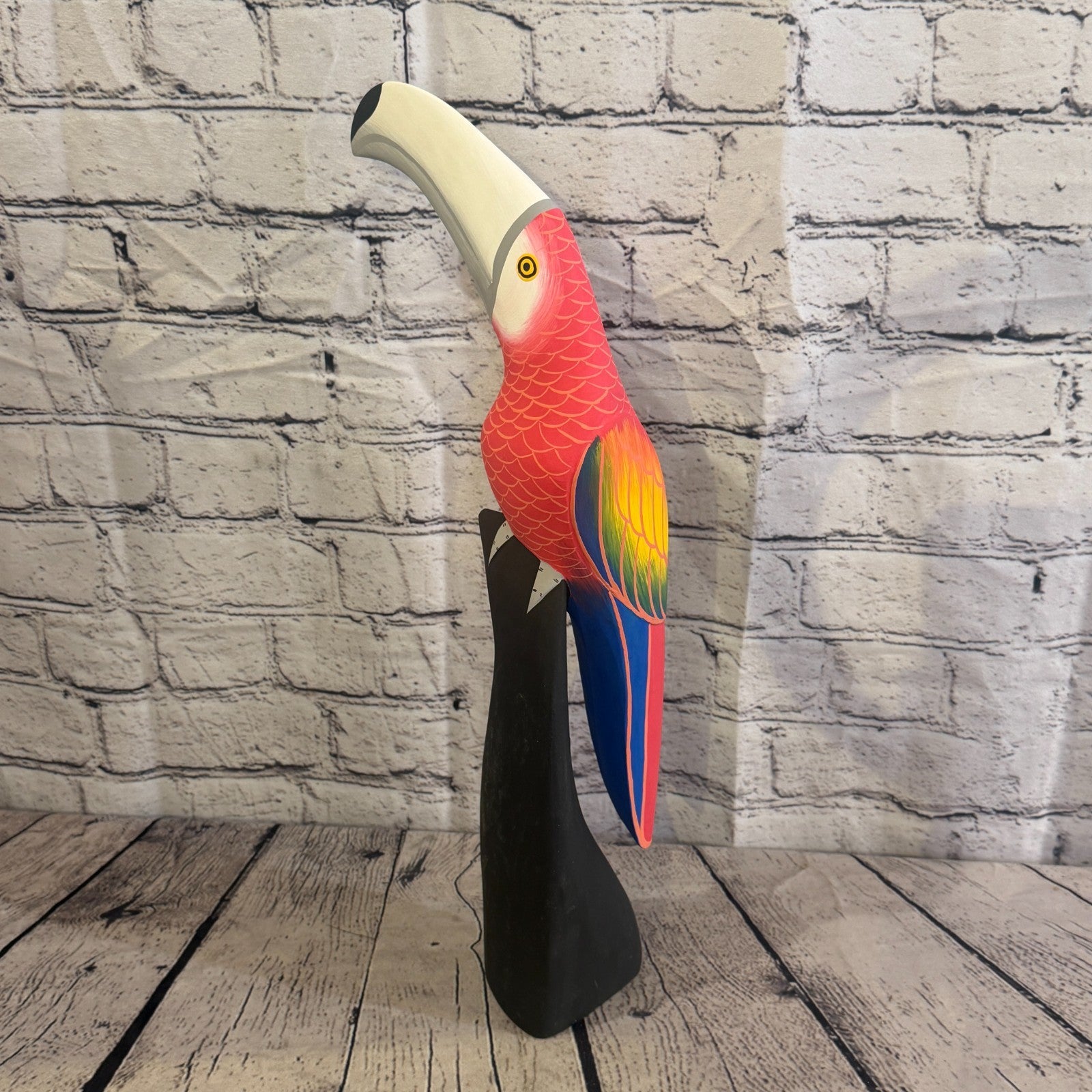 40cm Bright Red Toucan Bird Ornament Statue Fair Trade Hand Made Carved Wood3