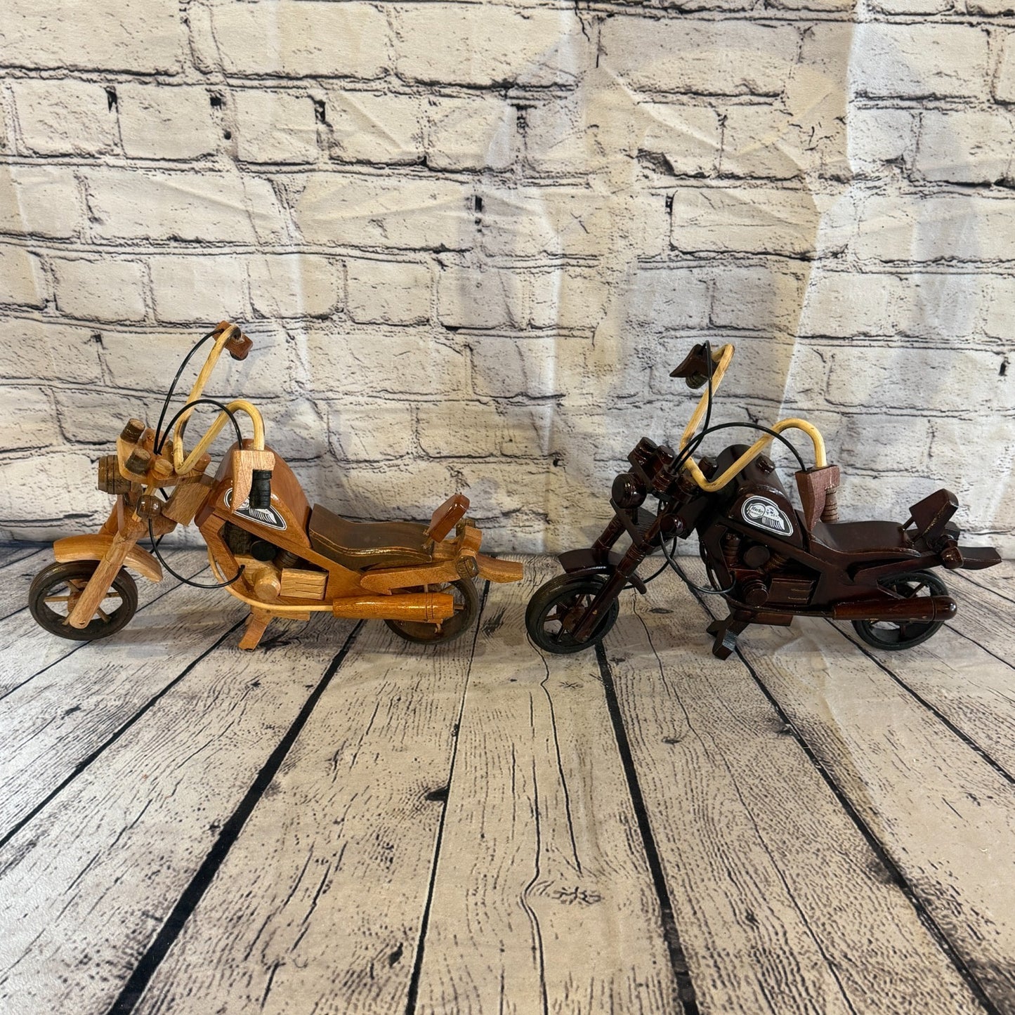 25cm Large Light Wood Motorbike Motorcycle Model Wooden Ornament Decorative Bike8