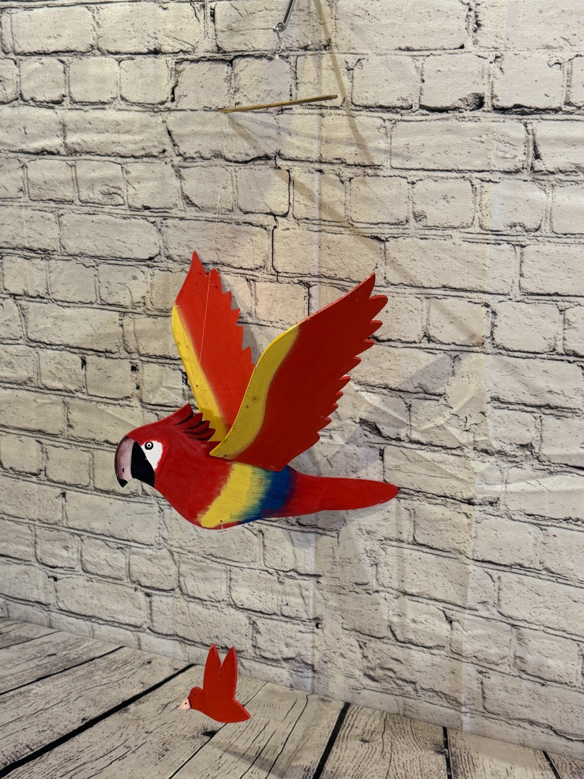30cm x 55cm Parrot Flying Wooden Mobile Children's Bedroom Room Decor0
