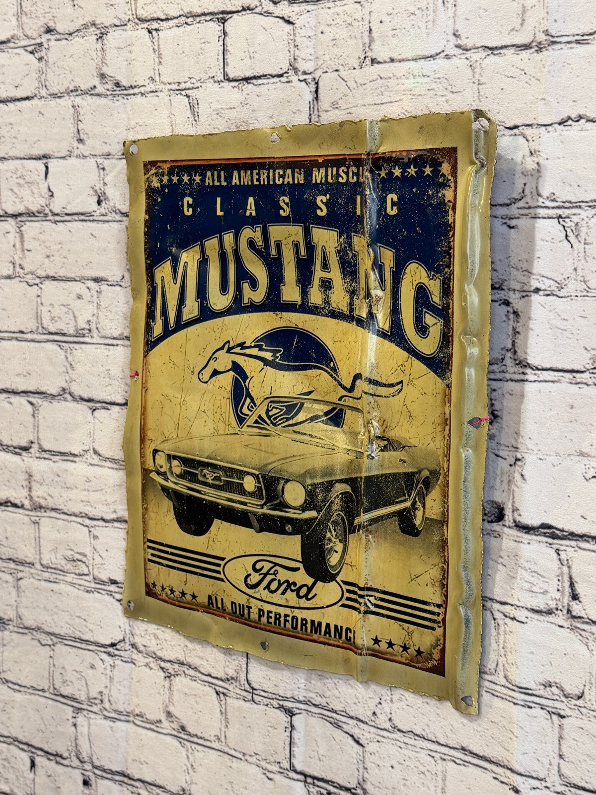 Mustang Classic Poster Advert Wall Plaque 42cm x 36cm Vintage Retro Tin Sign1